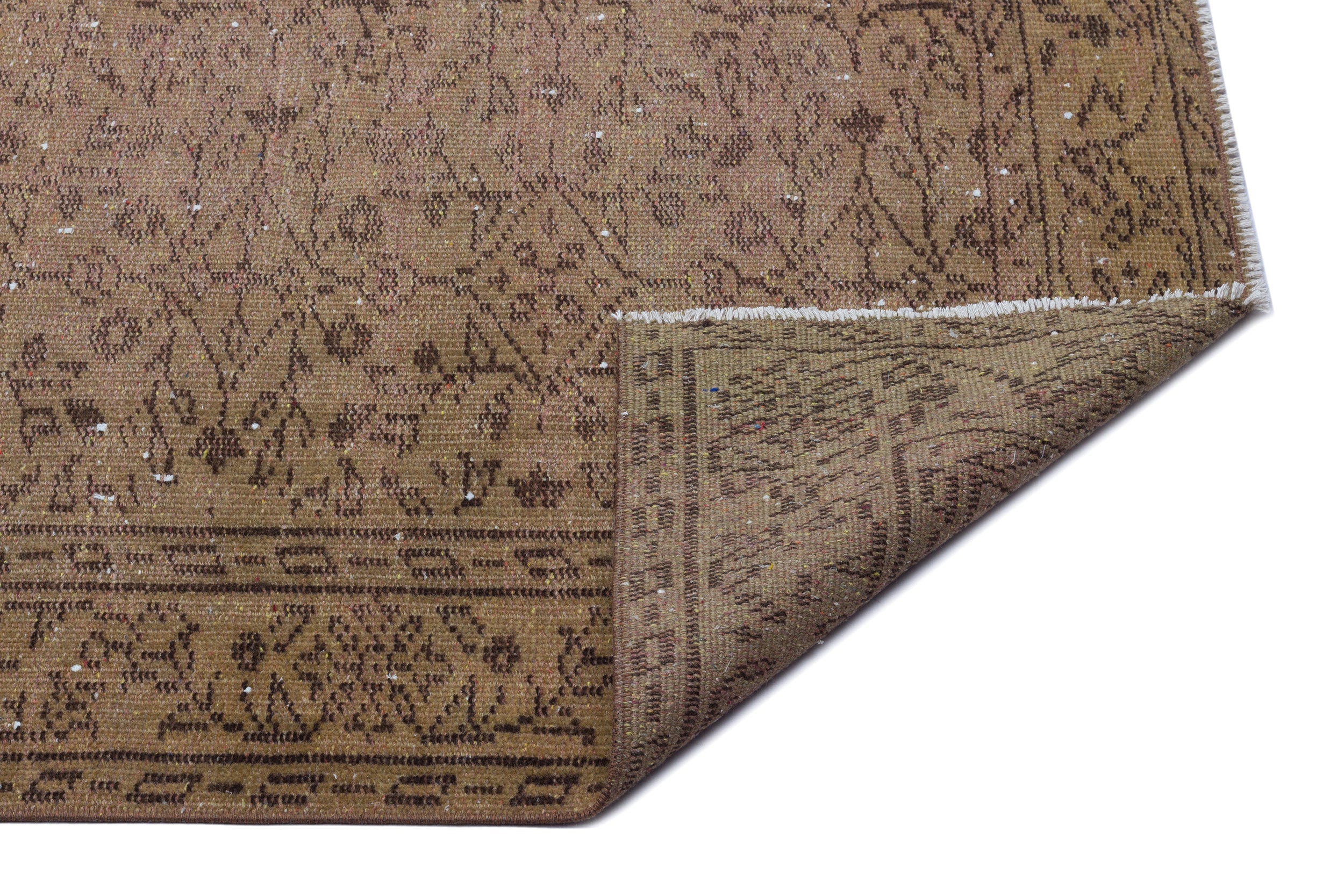 Atina Brown Vintage Wool Handmade Area Rug 4'11" x 9'1"