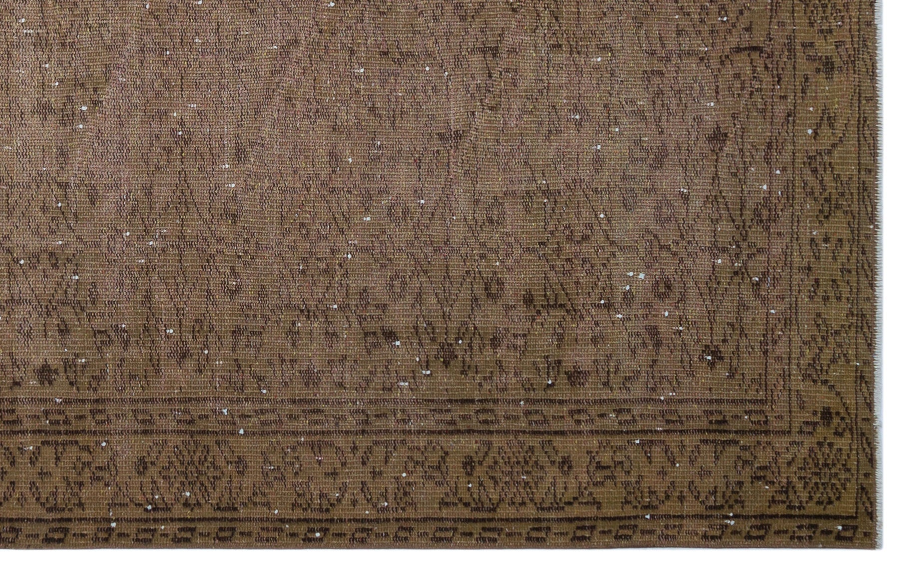 Atina Brown Vintage Wool Handmade Area Rug 4'11" x 9'1"