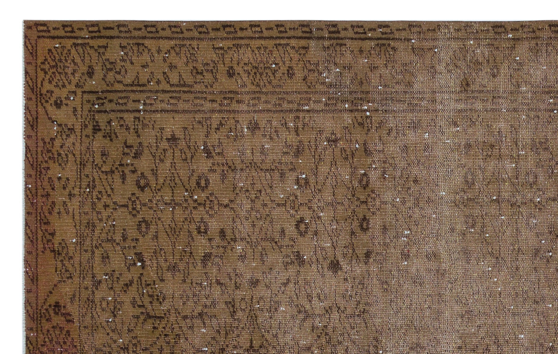 Atina Brown Vintage Wool Handmade Area Rug 4'11" x 9'1"