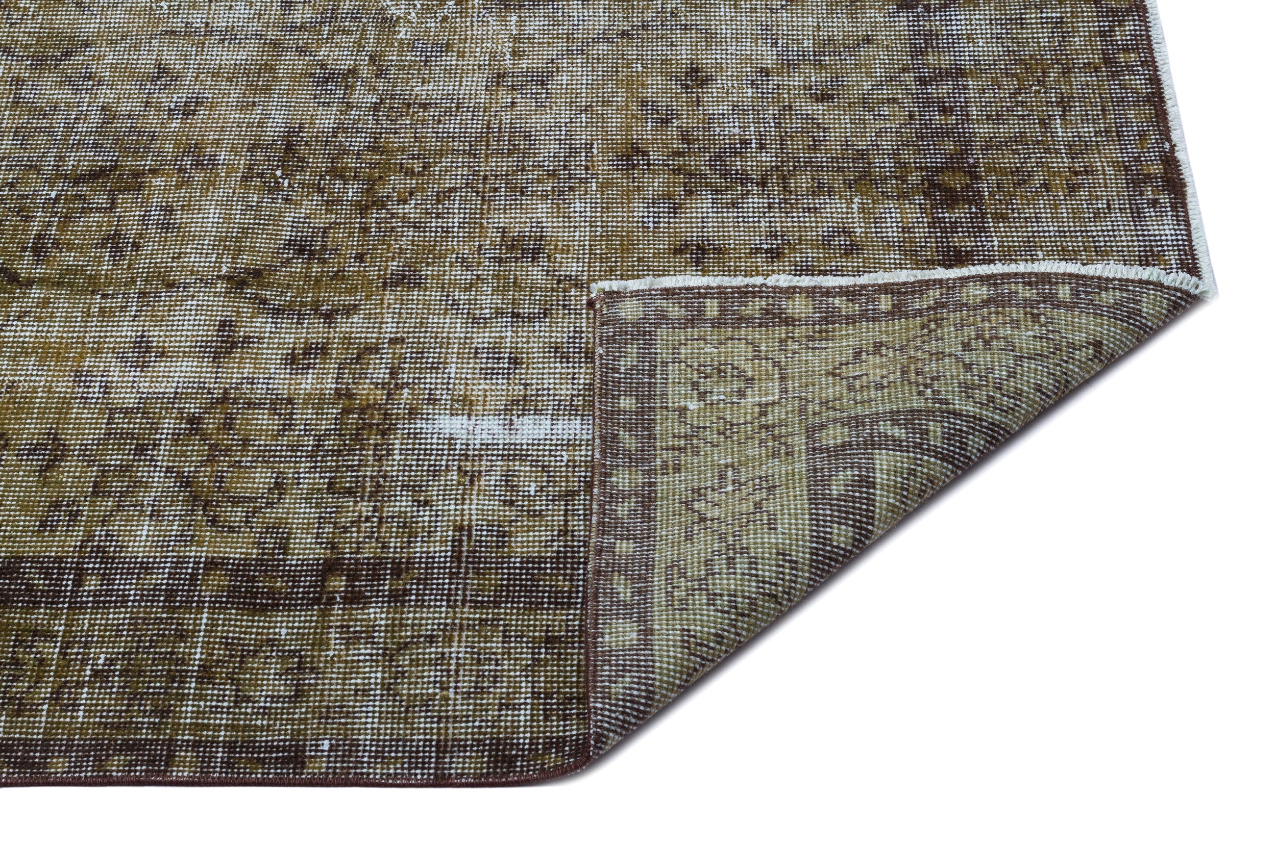Atina Brown Vintage Wool Handmade Area Rug 5'4" x 8'5"