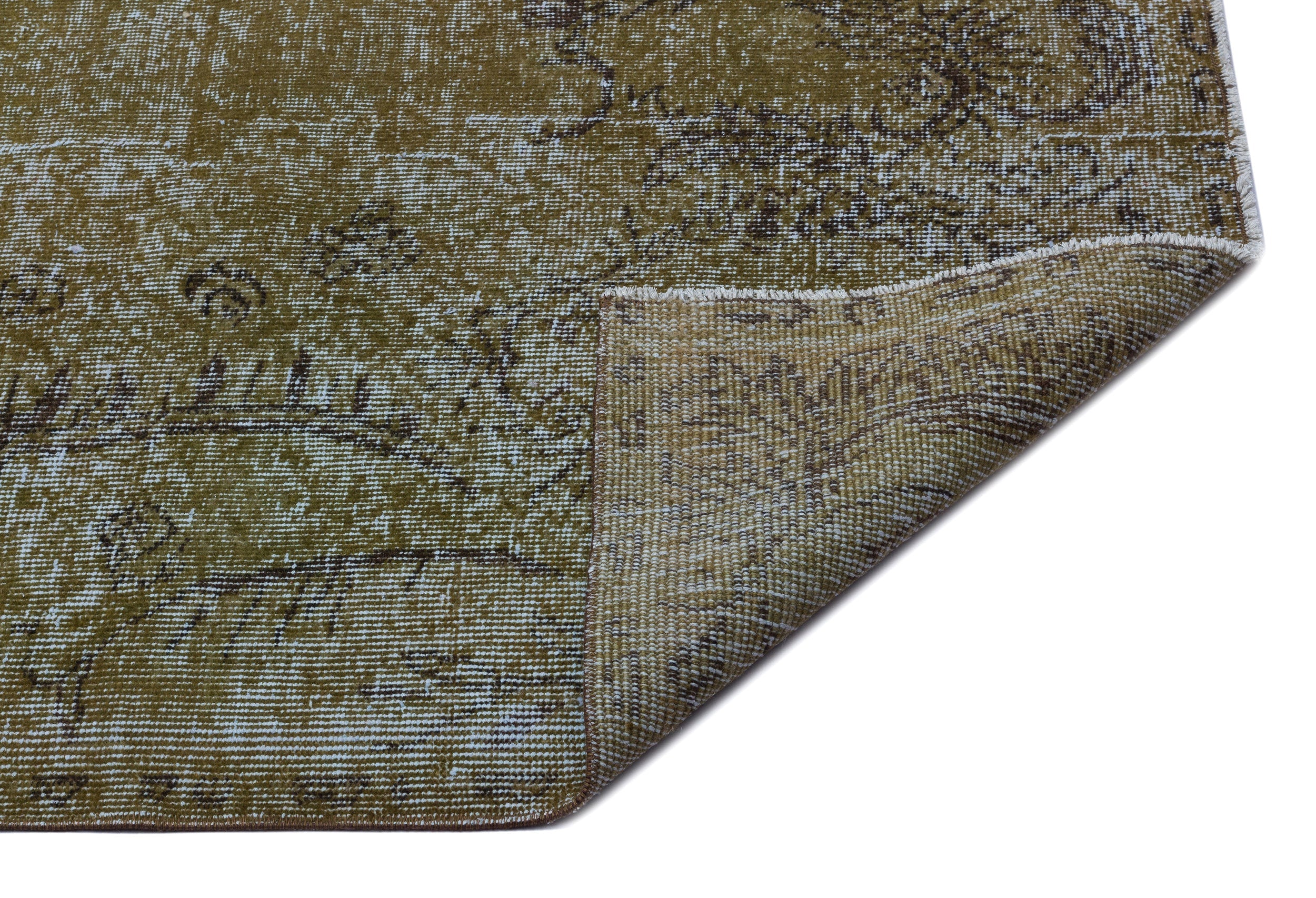 Atina Brown Vintage Wool Handmade Area Rug 5'2" x 9'0"