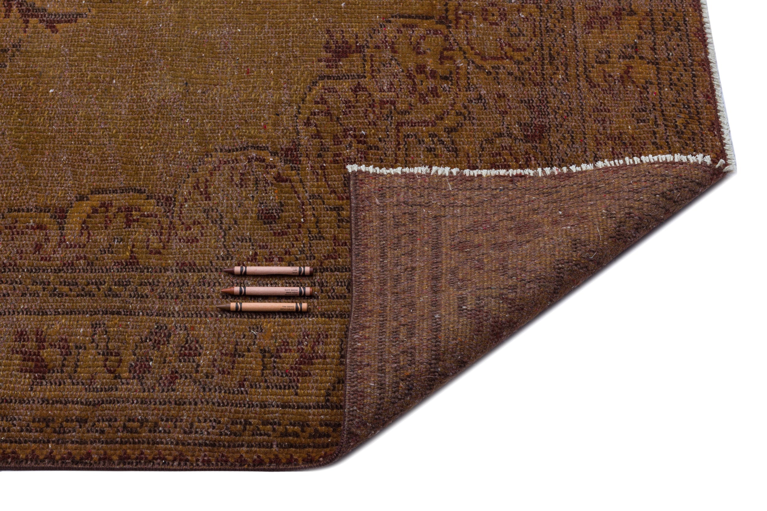 Atina Brown Vintage Wool Handmade Area Rug 5'9" x 9'0"