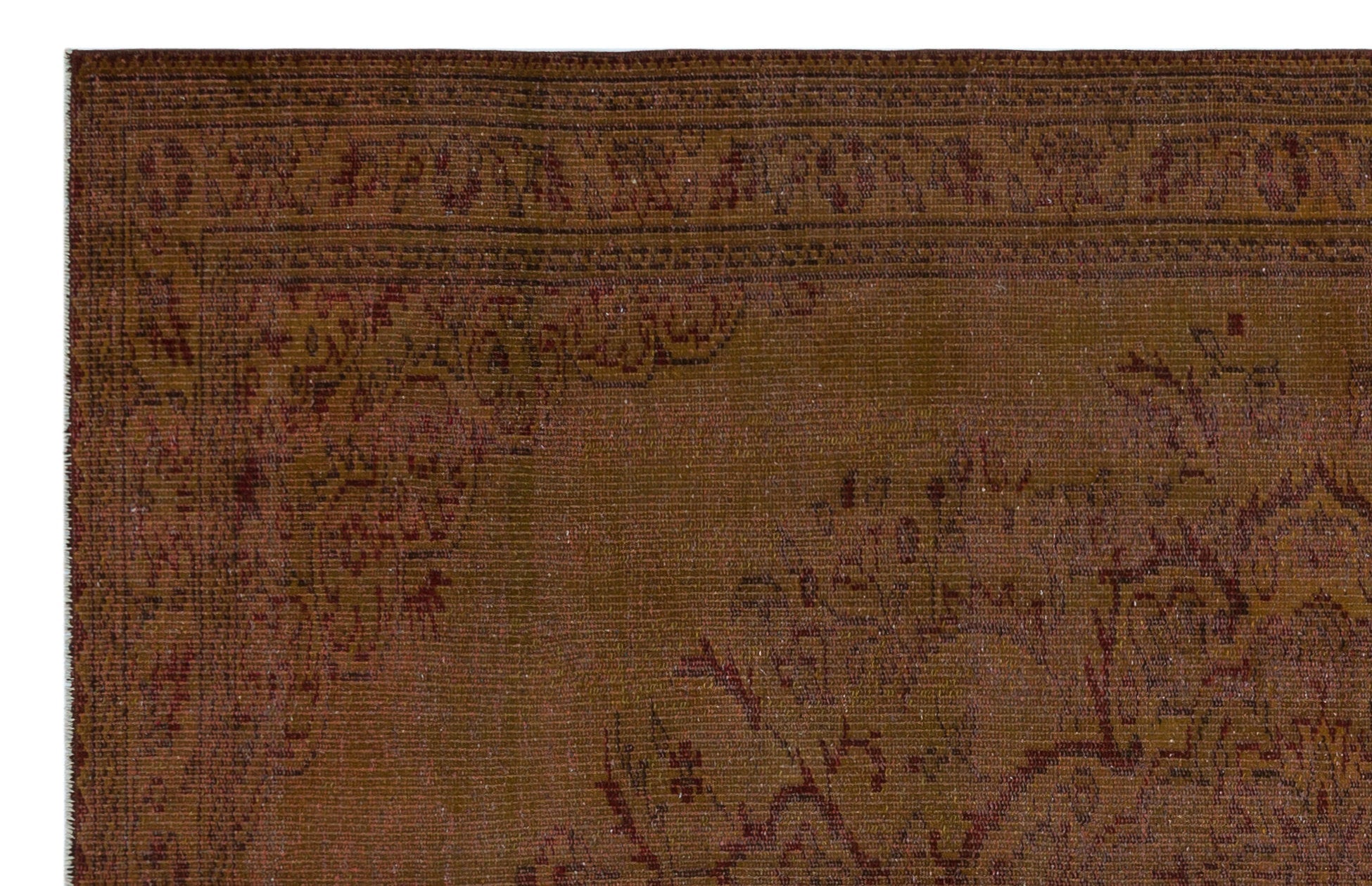 Atina Brown Vintage Wool Handmade Area Rug 5'9" x 9'0"