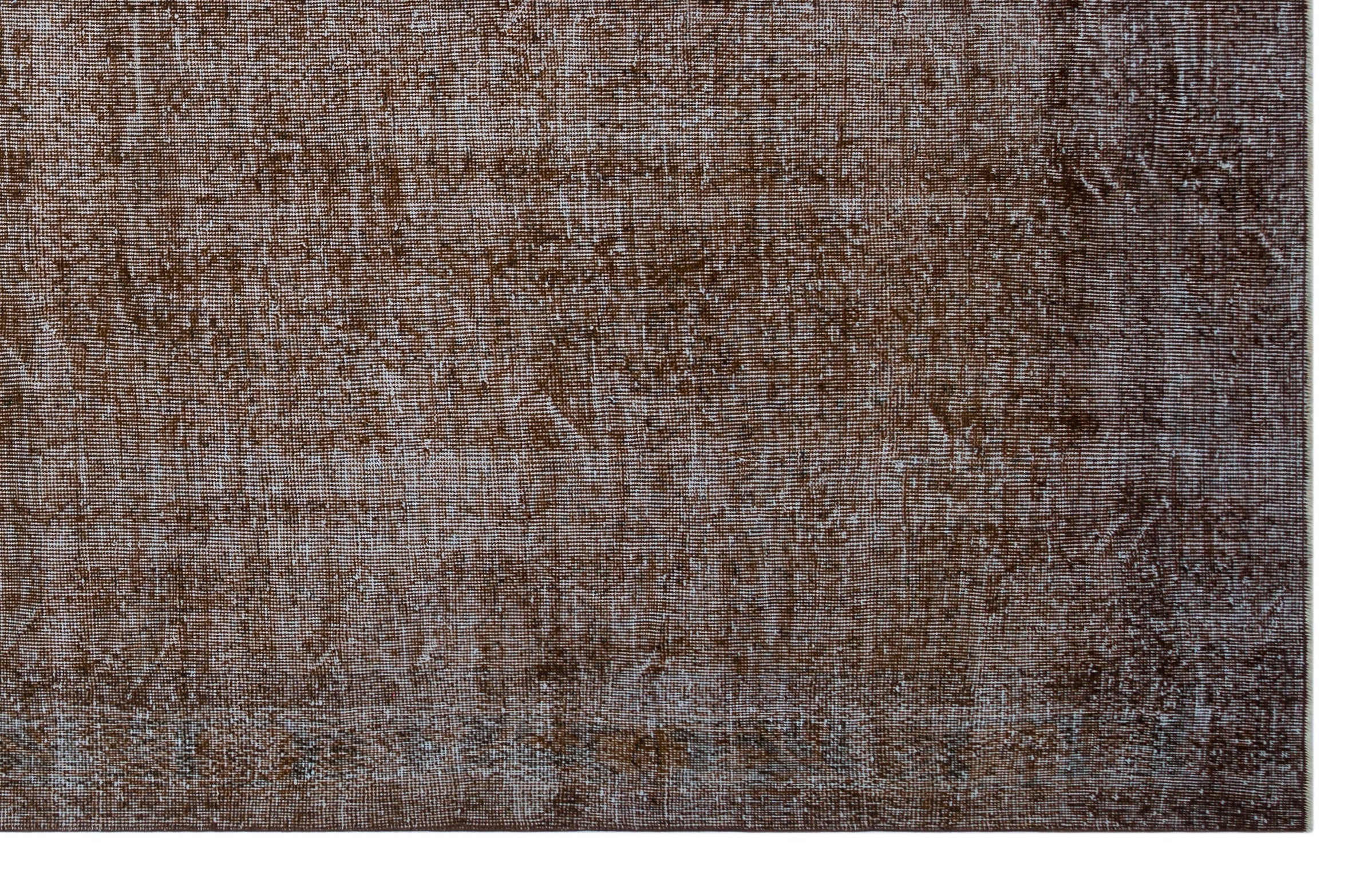 Atina Brown Vintage Wool Handmade Area Rug 7'1" x 11'0"