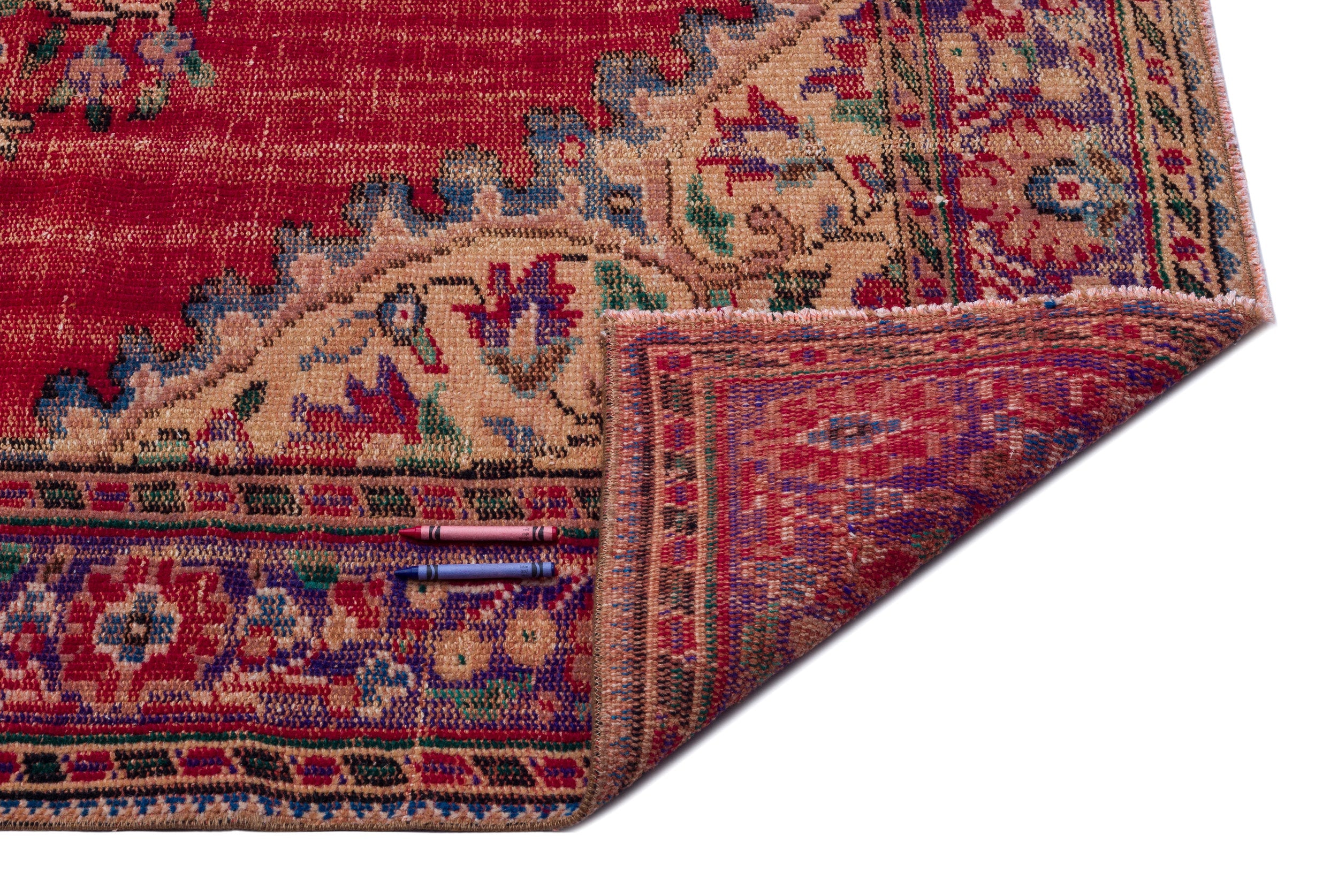 Atina Red Vintage Wool Handmade Area Rug 6'0" x 9'8"
