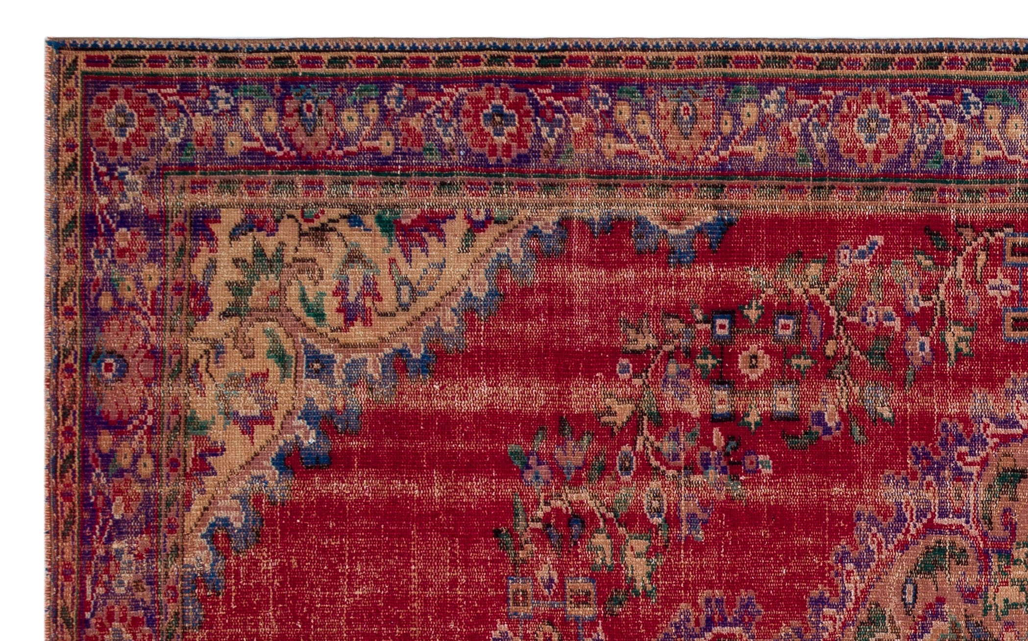 Atina Red Vintage Wool Handmade Area Rug 6'0" x 9'8"