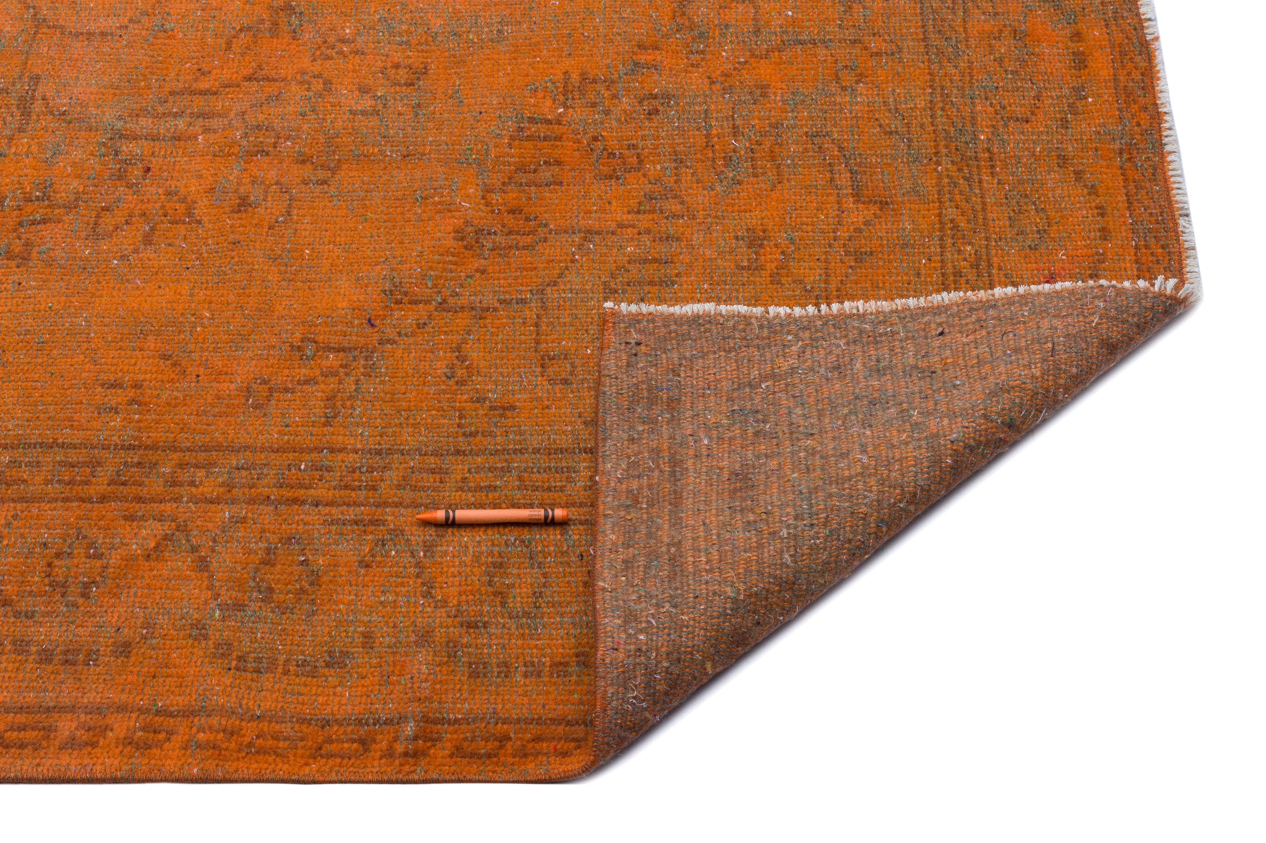Atina Orange Vintage Wool Handmade Area Rug 5'1" x 8'10"