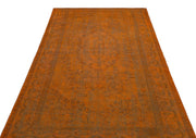 Atina Orange Vintage Wool Handmade Area Rug 5'1" x 8'10"