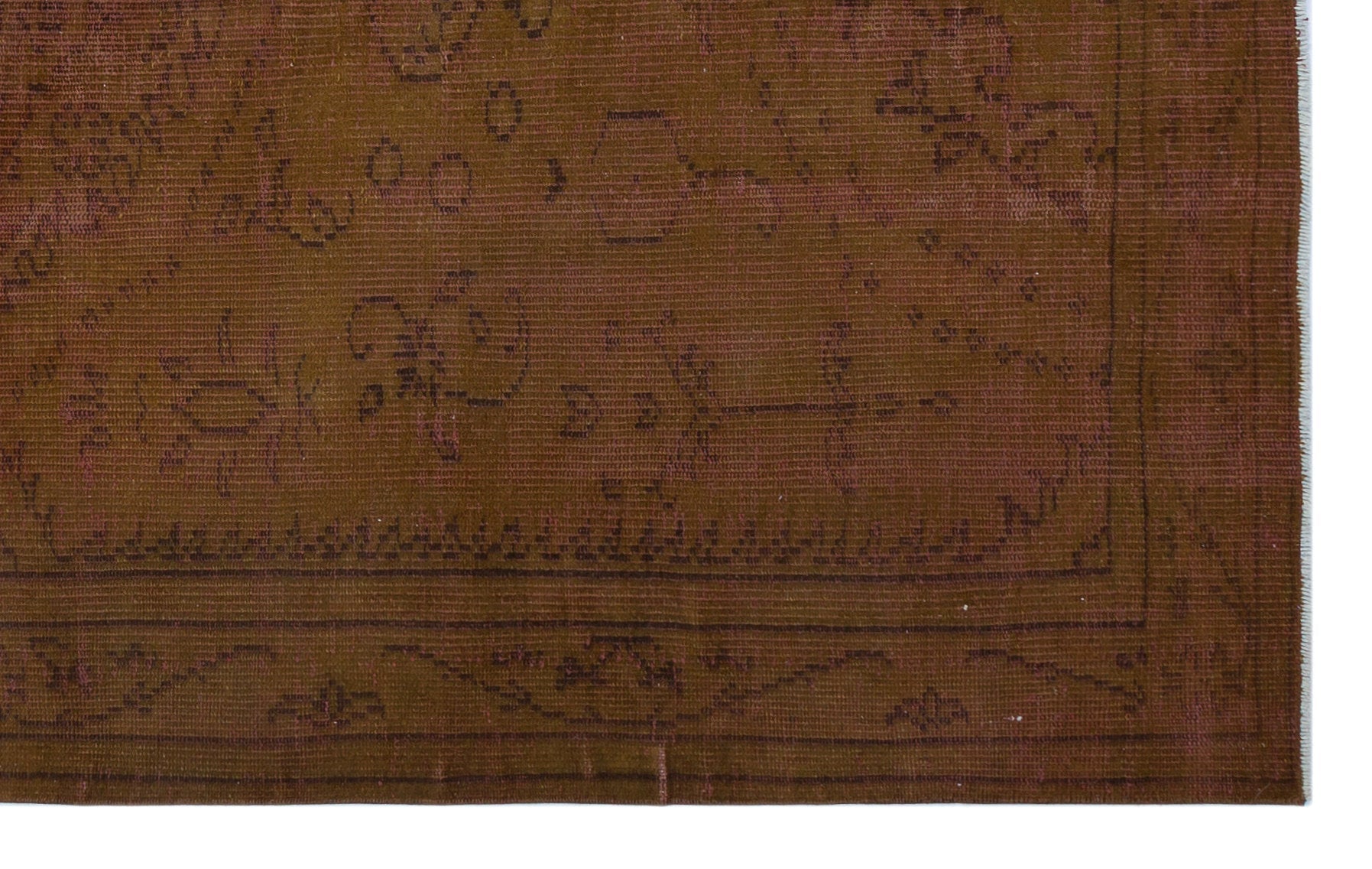Atina Brown Vintage Wool Handmade Area Rug 5'1" x 8'3"