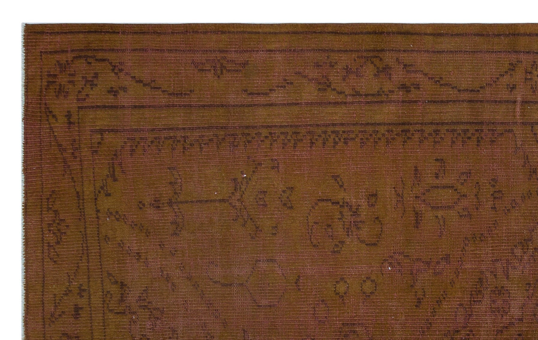 Atina Brown Vintage Wool Handmade Area Rug 5'1" x 8'3"