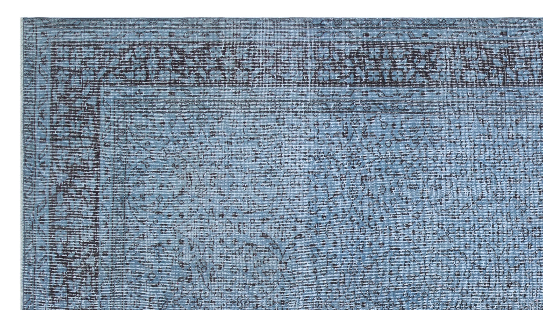 Atina Blue Vintage Wool Handmade Area Rug 5'10" x 10'4"