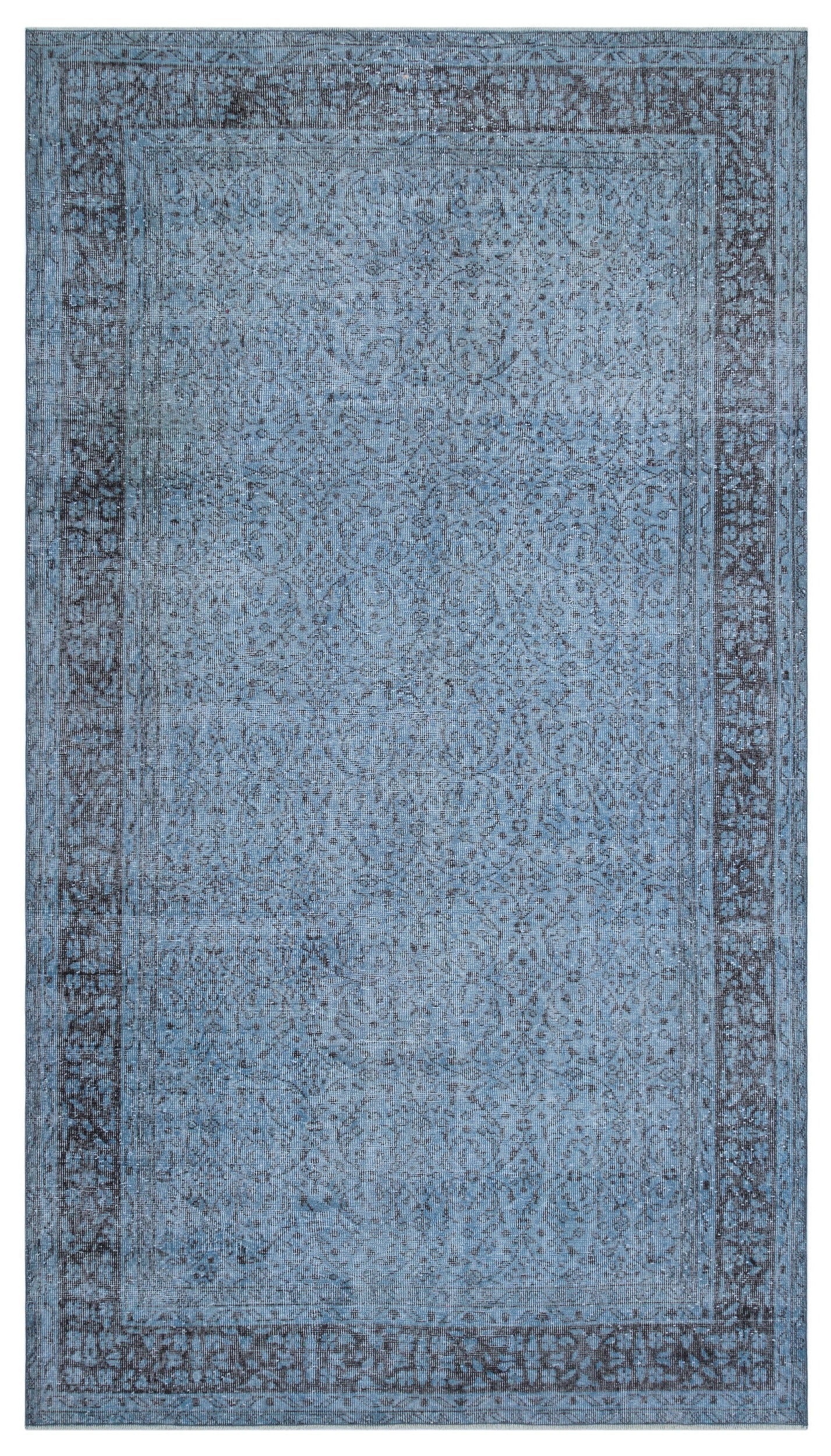 Atina Blue Vintage Wool Handmade Area Rug 5'10" x 10'4"