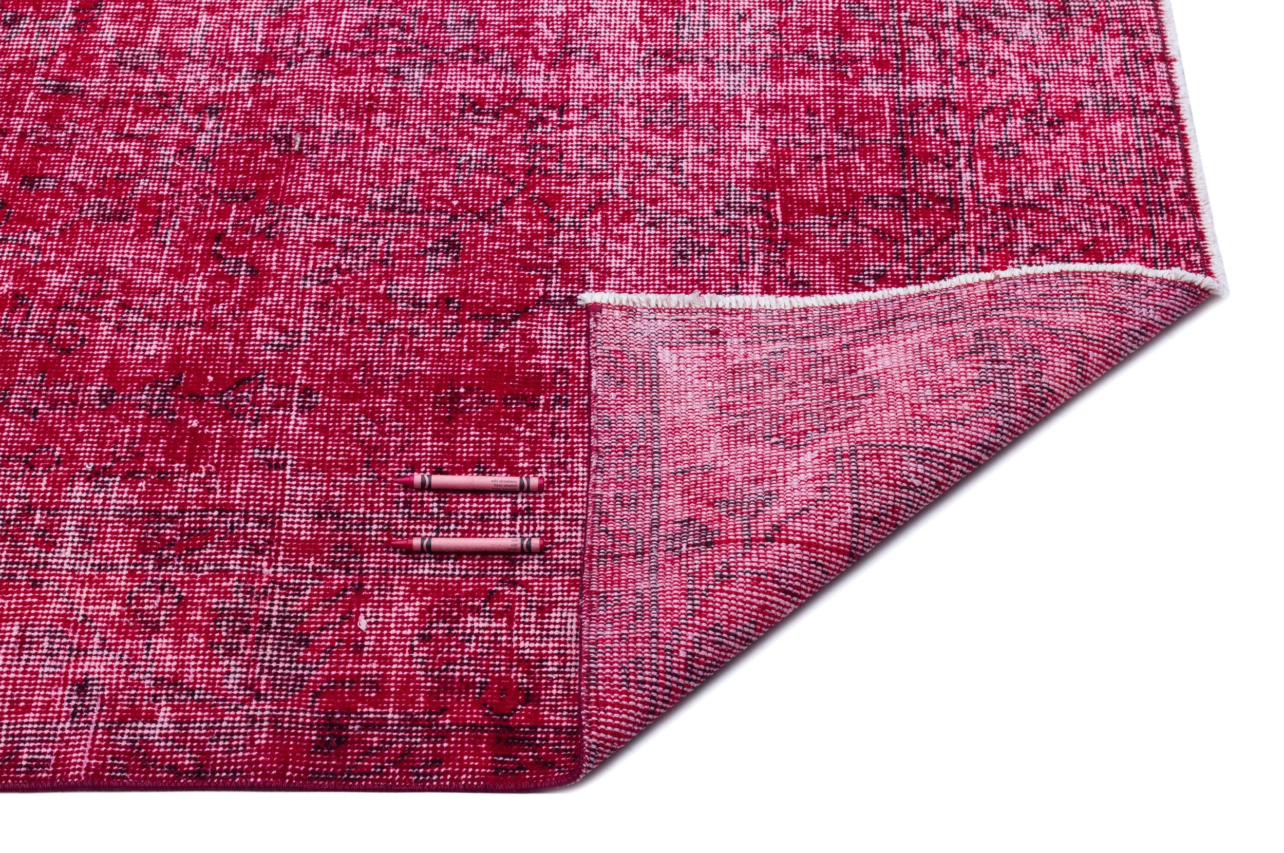 Atina Pink Vintage Wool Handmade Area Rug 5'5" x 8'8"
