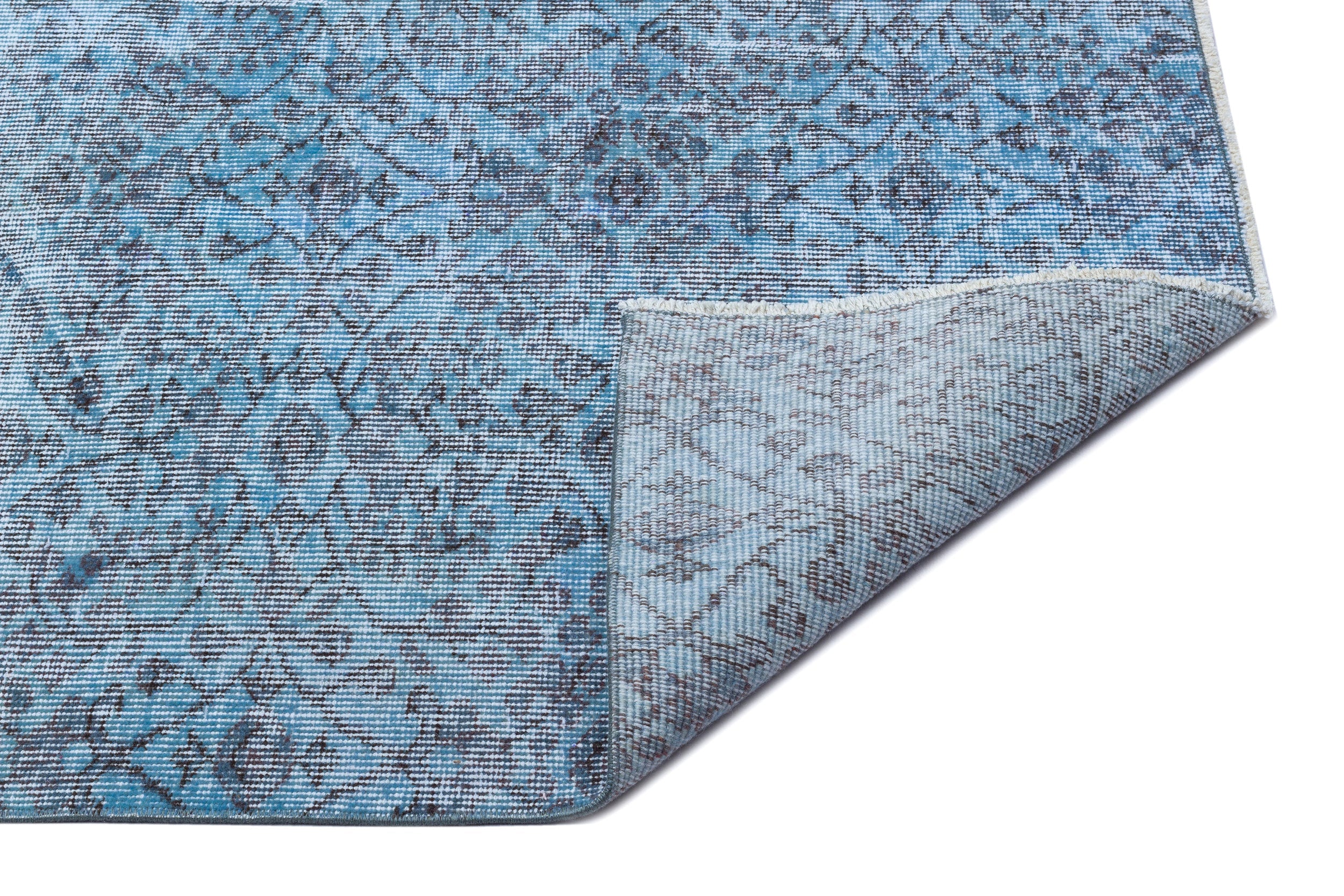 Atina Blue Vintage Wool Handmade Area Rug 6'7" x 10'1"
