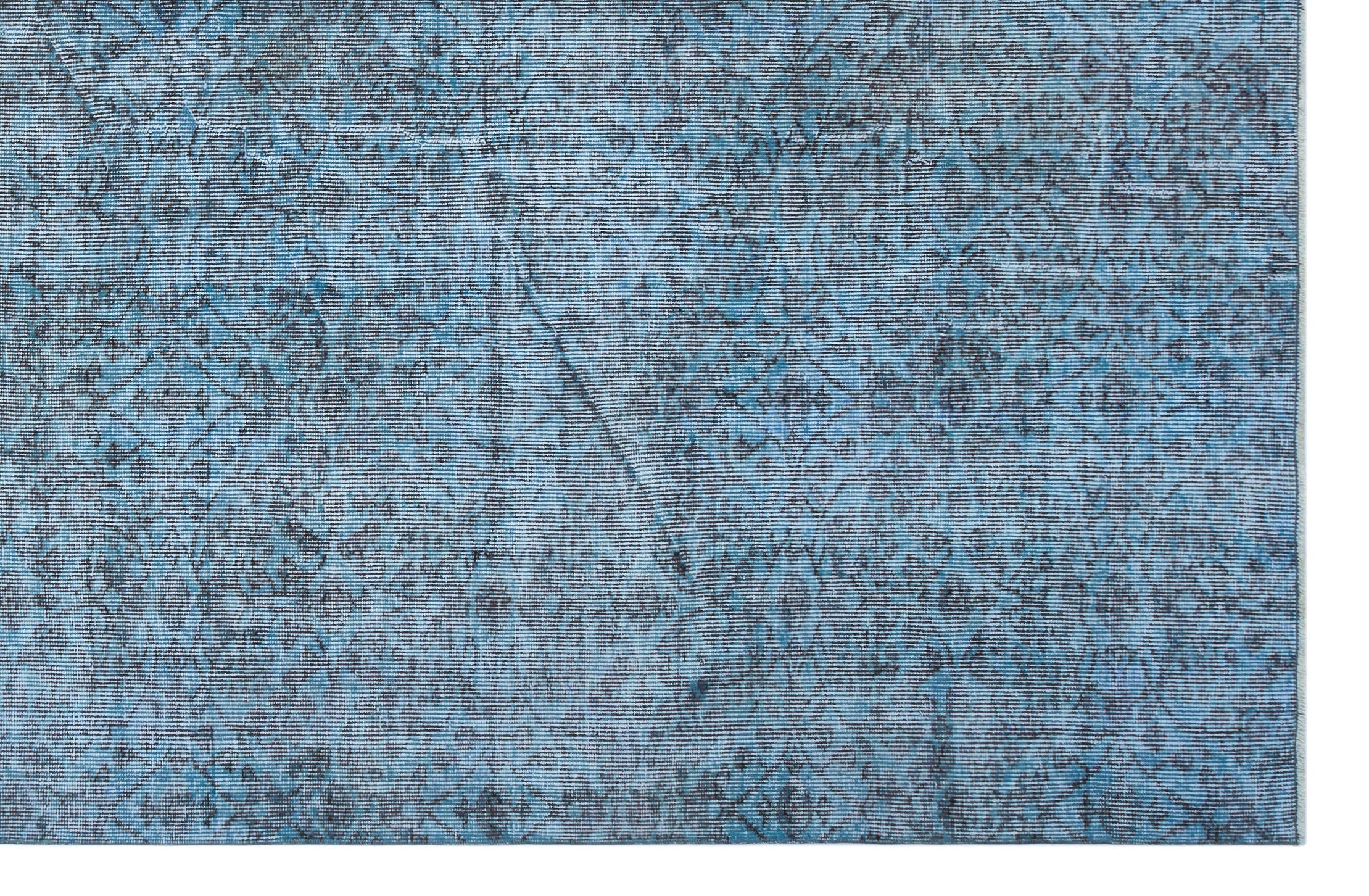 Atina Blue Vintage Wool Handmade Area Rug 6'7" x 10'1"