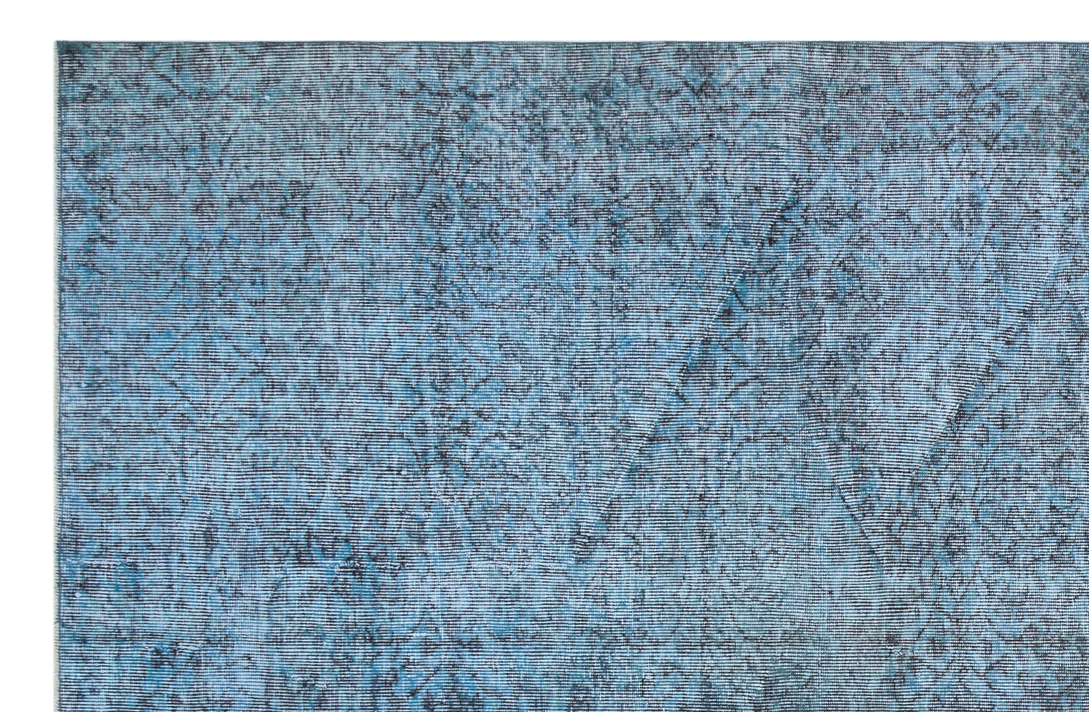 Atina Blue Vintage Wool Handmade Area Rug 6'7" x 10'1"