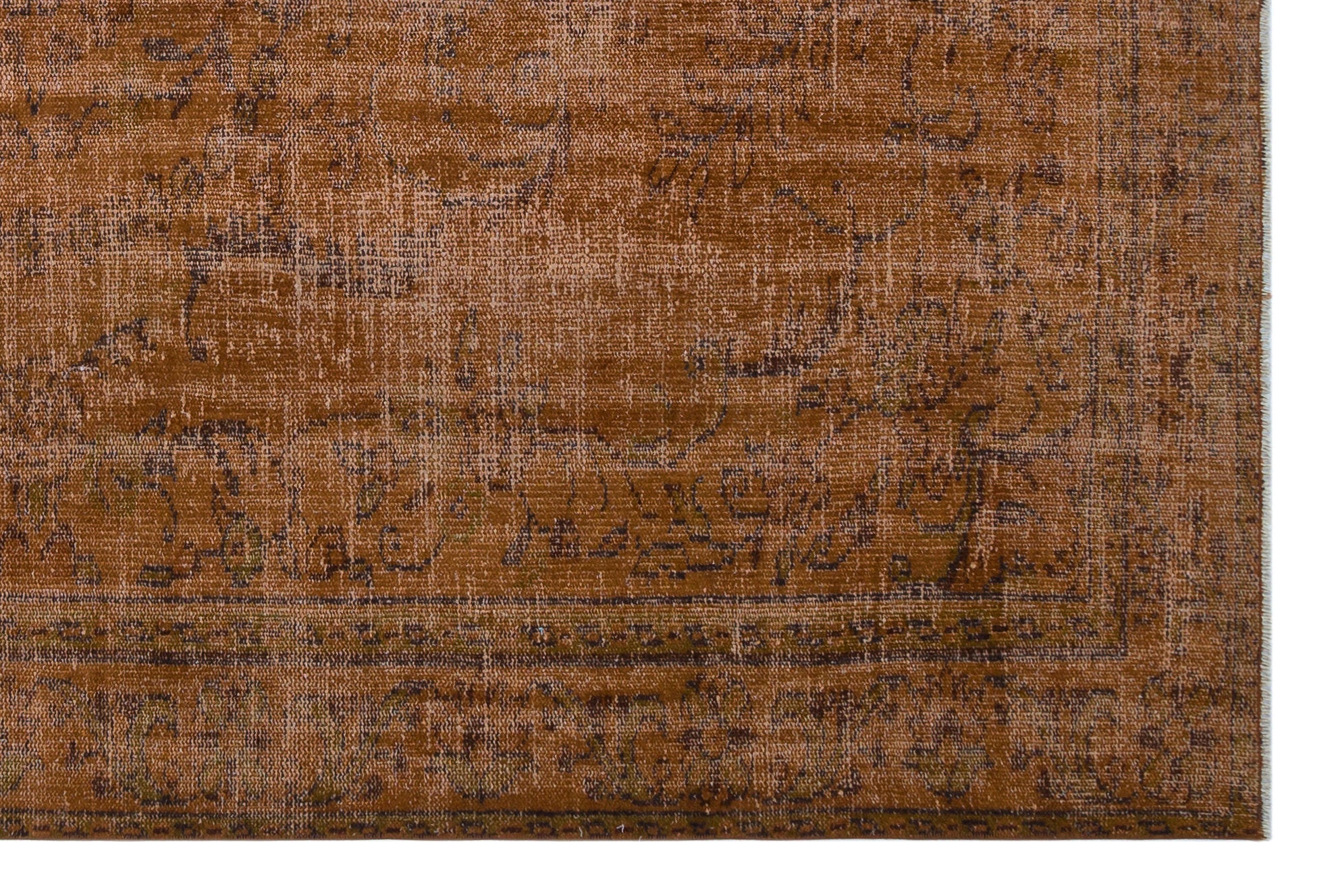 Atina Brown Vintage Wool Handmade Area Rug 5'6" x 10'0"