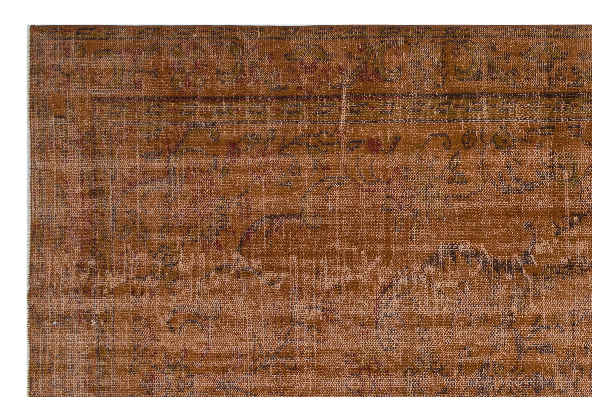 Atina Brown Vintage Wool Handmade Area Rug 5'6" x 10'0"