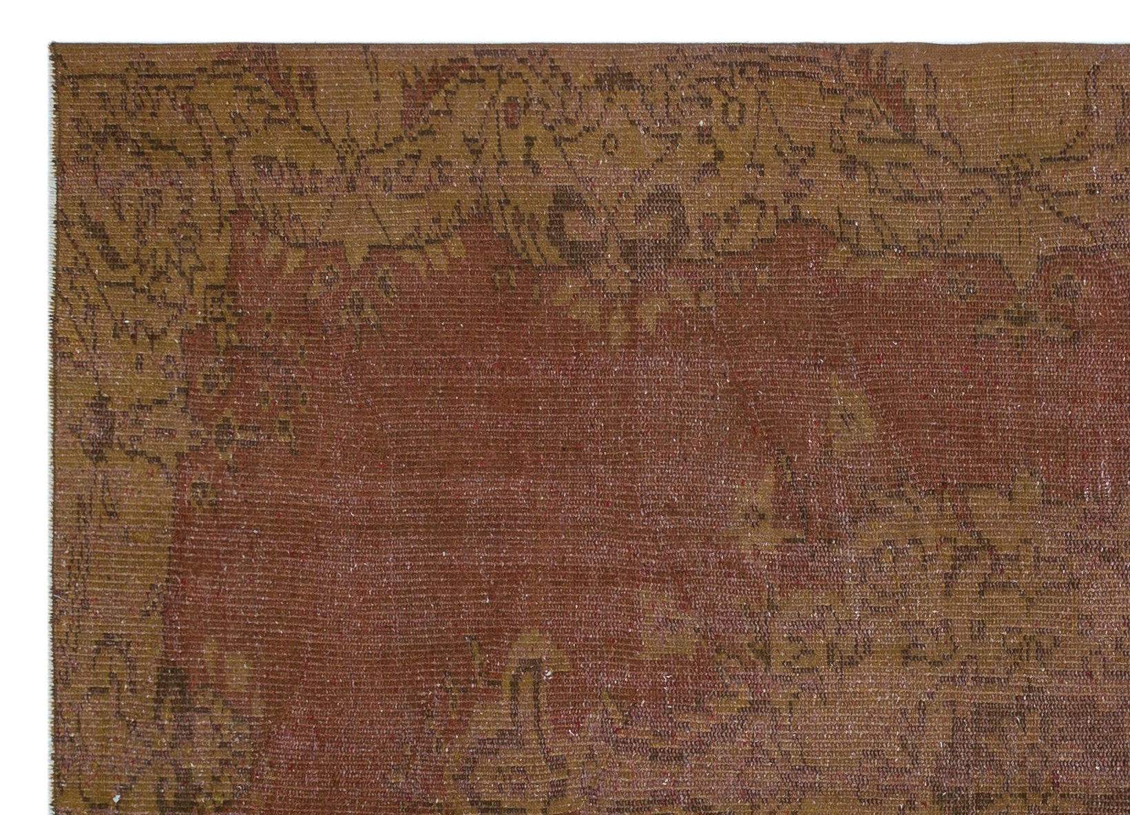 Atina Brown Vintage Wool Handmade Area Rug 5'2" x 7'7"