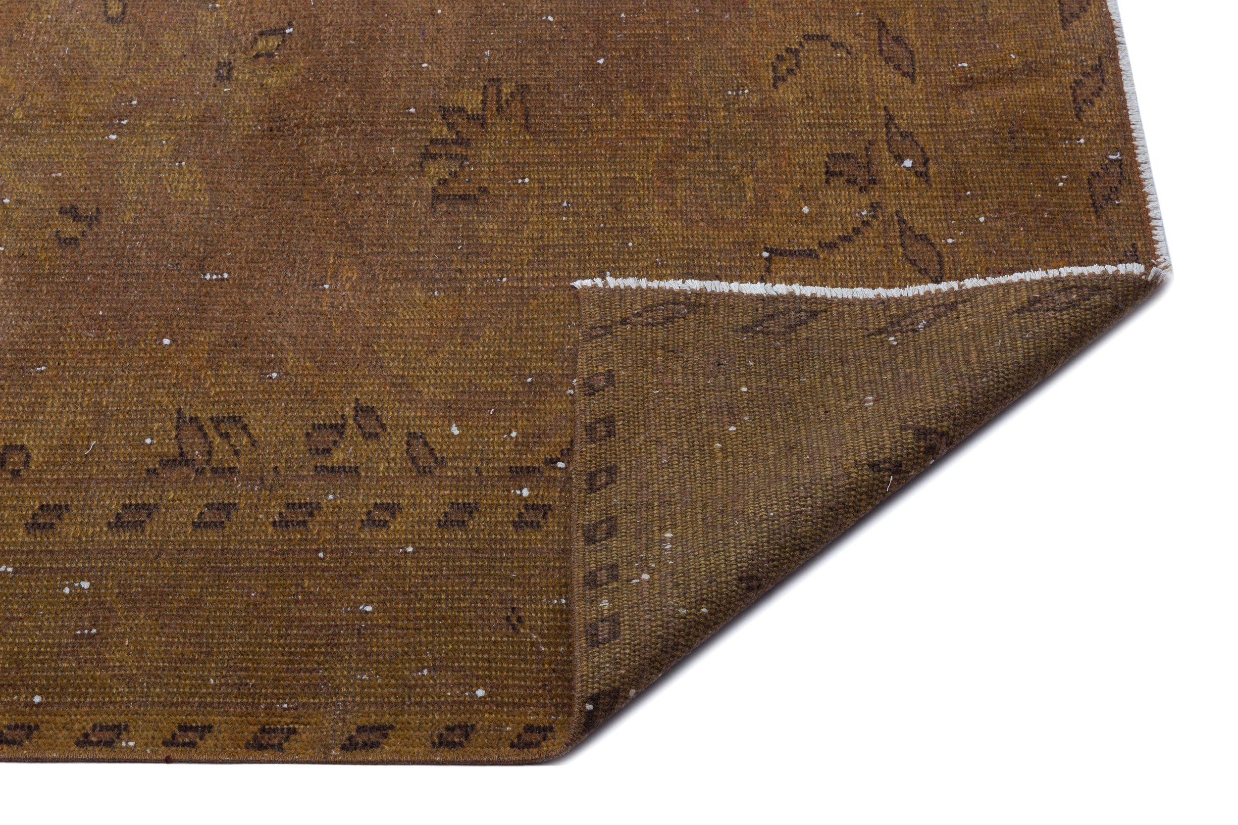 Atina Brown Vintage Wool Handmade Area Rug 5'4" x 8'10"