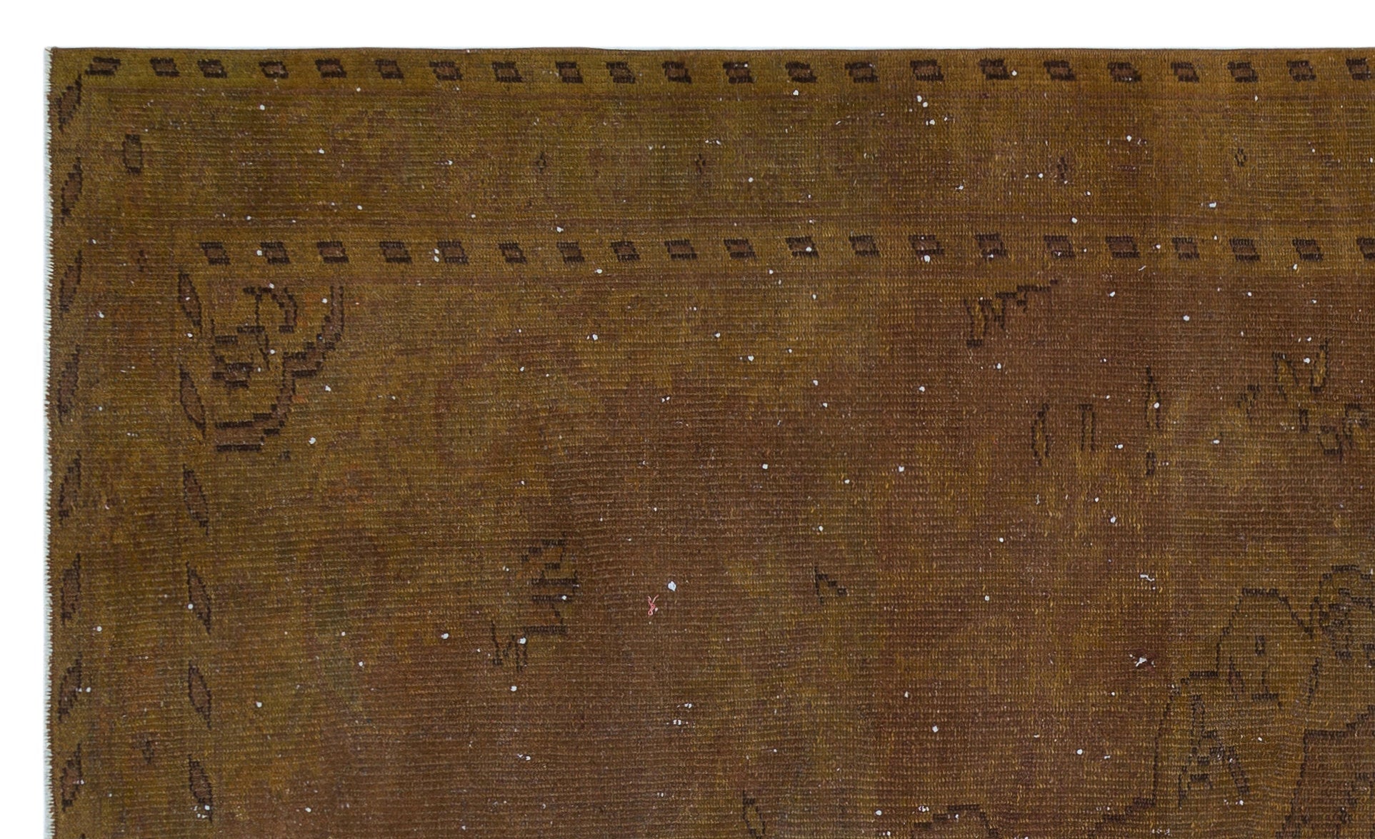 Atina Brown Vintage Wool Handmade Area Rug 5'4" x 8'10"