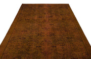 Atina Brown Vintage Wool Handmade Area Rug 6'1" x 9'3"