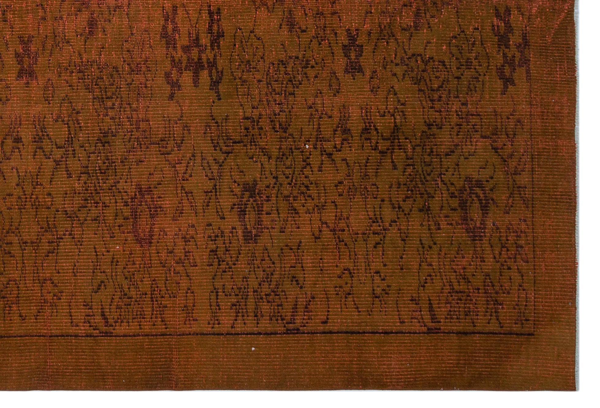 Atina Brown Vintage Wool Handmade Area Rug 6'1" x 9'3"