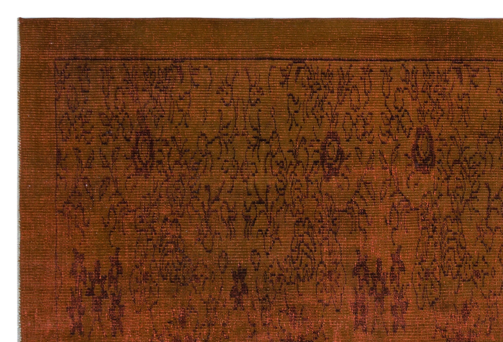 Atina Brown Vintage Wool Handmade Area Rug 6'1" x 9'3"