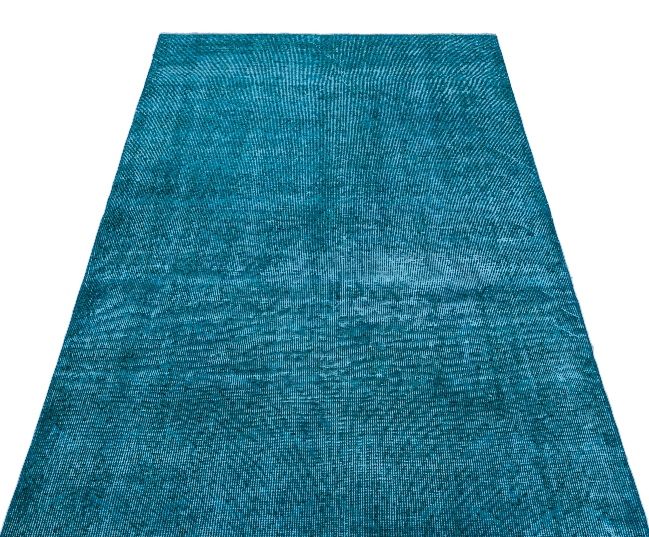 Atina Turquoise Vintage Wool Handmade Area Rug 3'9" x 6'8"