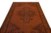 Atina Orange Vintage Wool Handmade Area Rug 5'5" x 10'6"