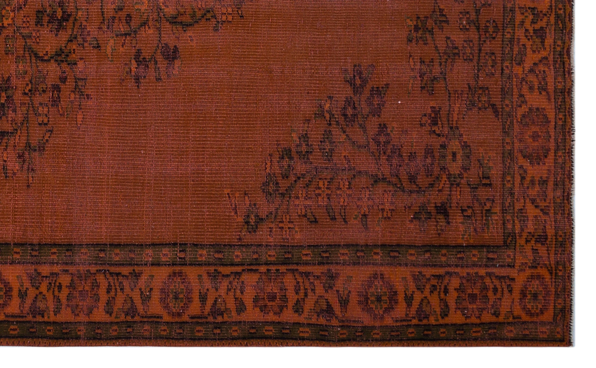 Atina Orange Vintage Wool Handmade Area Rug 5'5" x 10'6"
