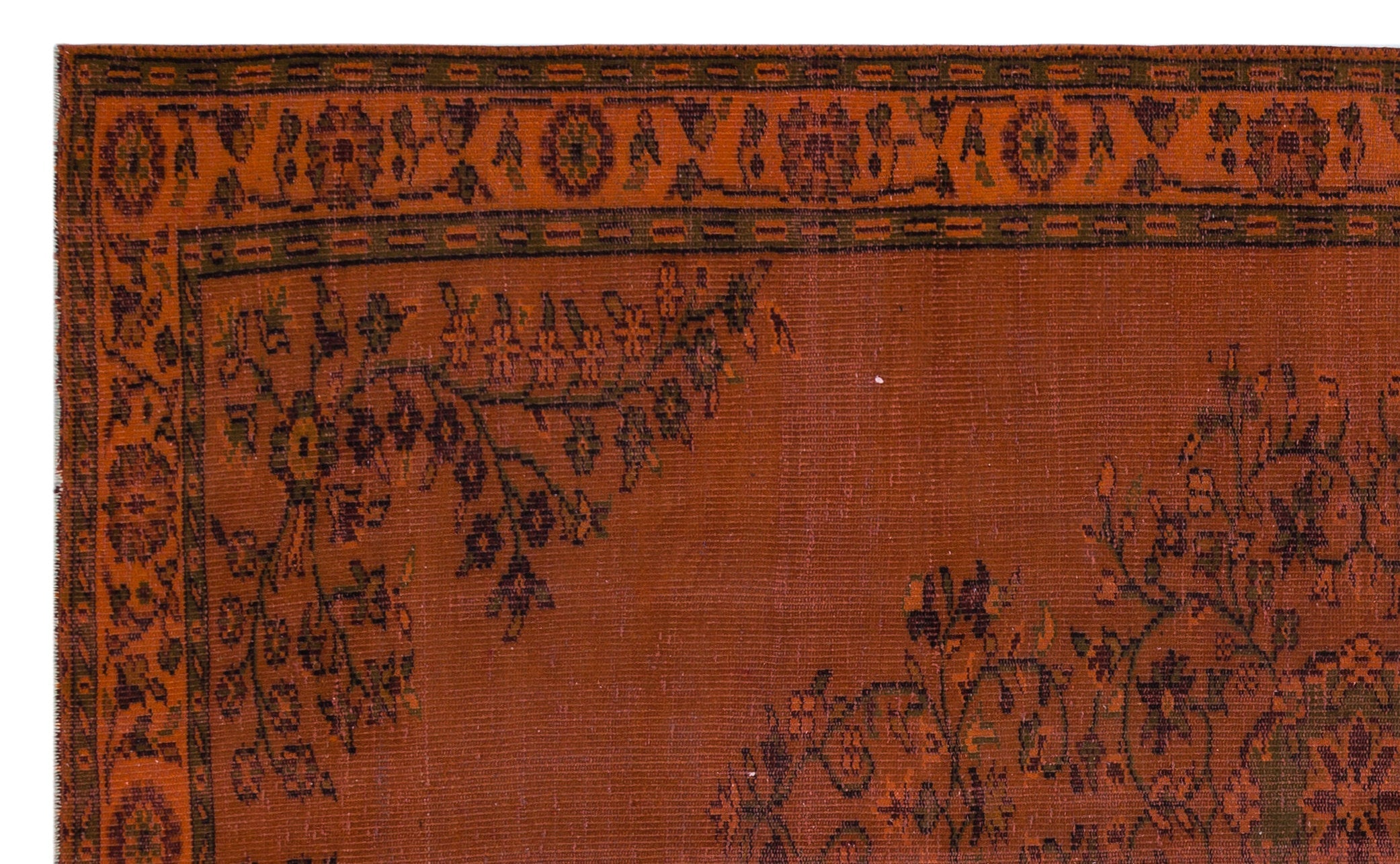 Atina Orange Vintage Wool Handmade Area Rug 5'5" x 10'6"