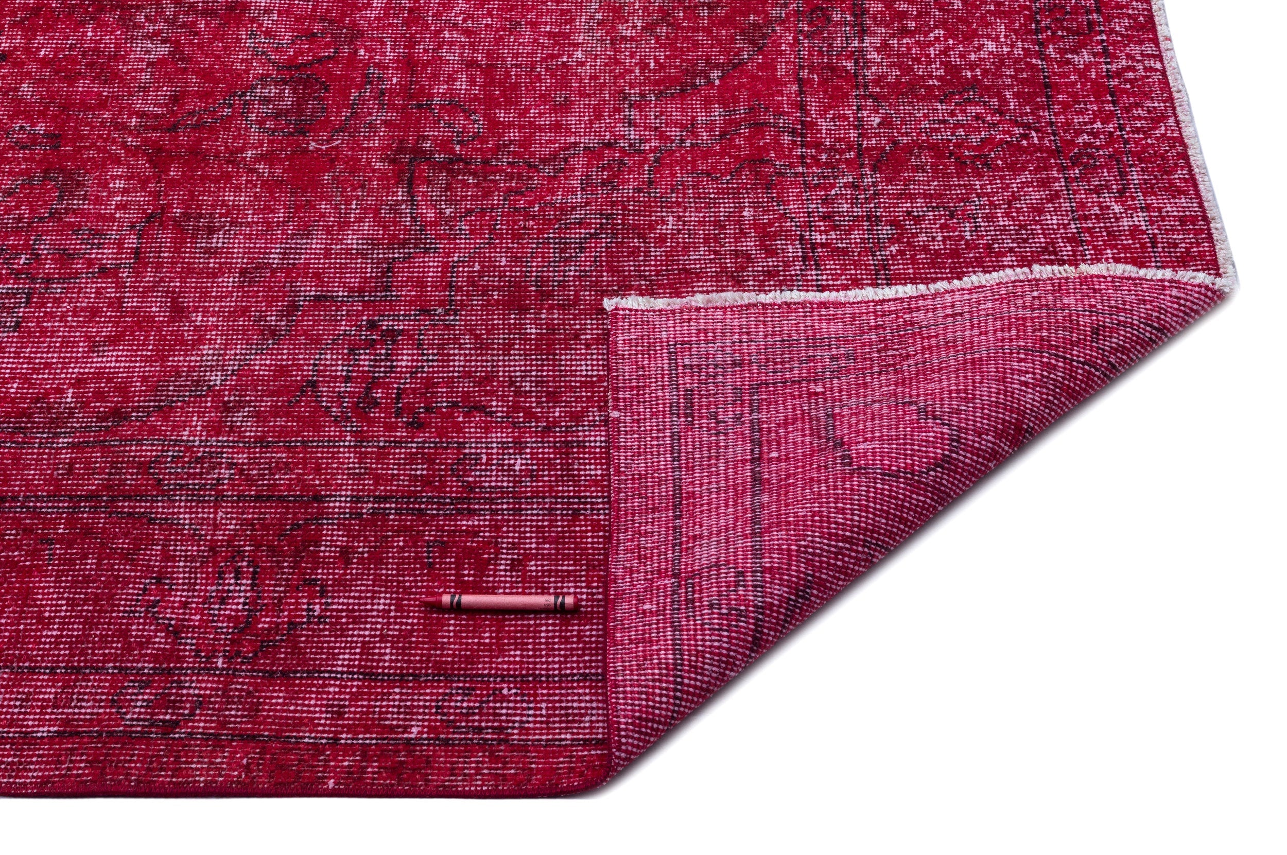 Atina Red Vintage Wool Handmade Area Rug 6'2" x 9'8"