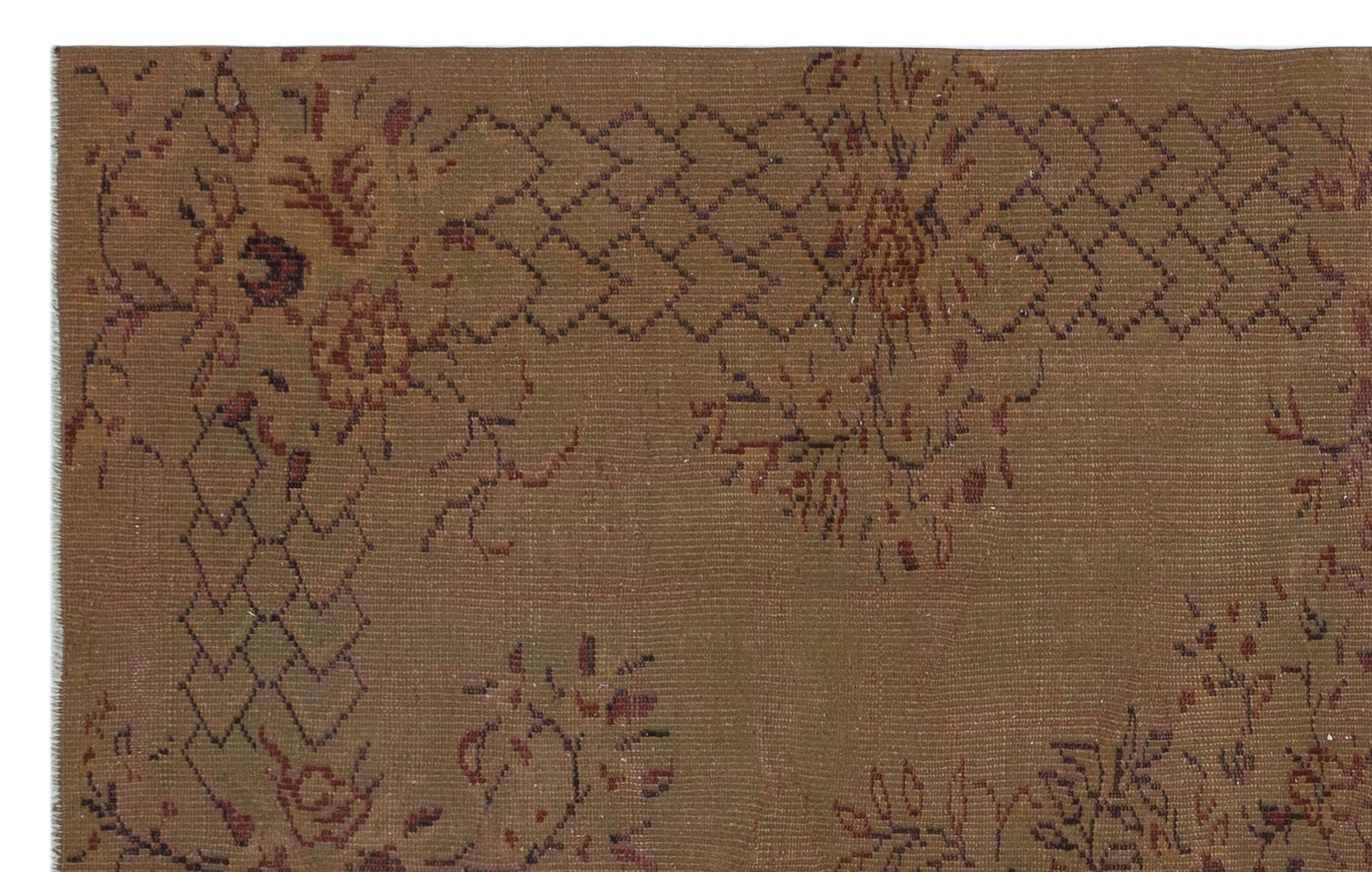 Atina Brown Vintage Wool Handmade Area Rug 4'11" x 8'10"