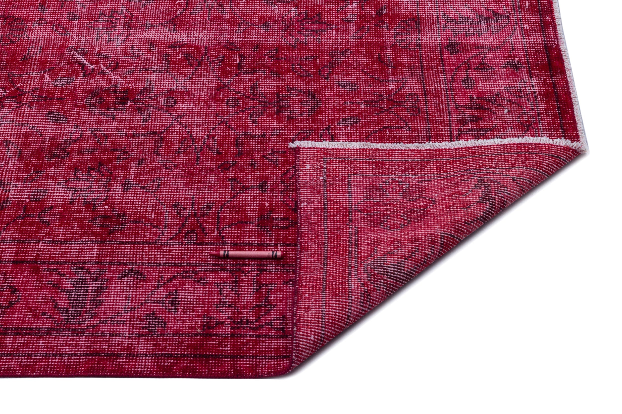 Atina Red Vintage Wool Handmade Area Rug 5'6" x 9'5"