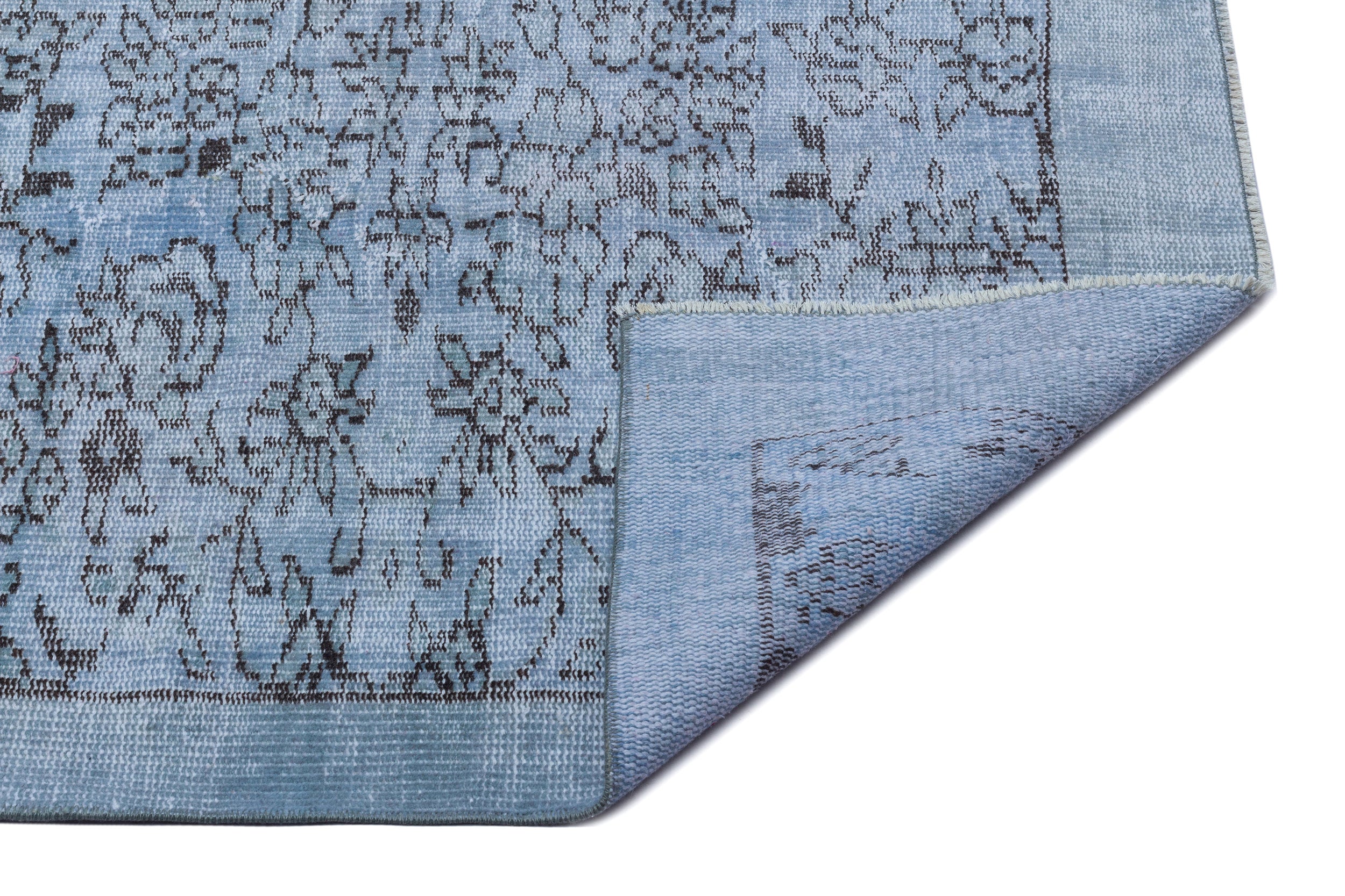 Atina Blue Vintage Wool Handmade Area Rug 5'1" x 8'6"