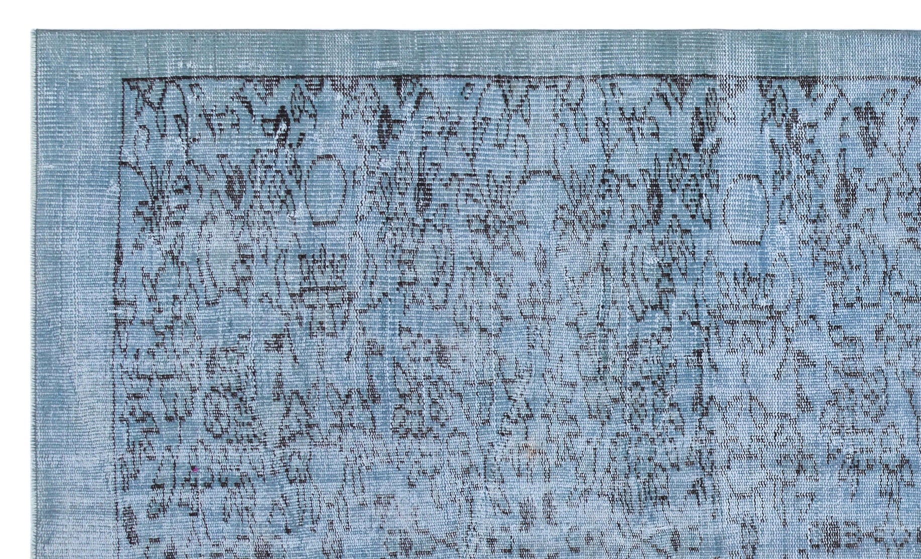Atina Blue Vintage Wool Handmade Area Rug 5'1" x 8'6"