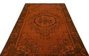 Atina Orange Vintage Wool Handmade Area Rug 5'7" x 8'6"