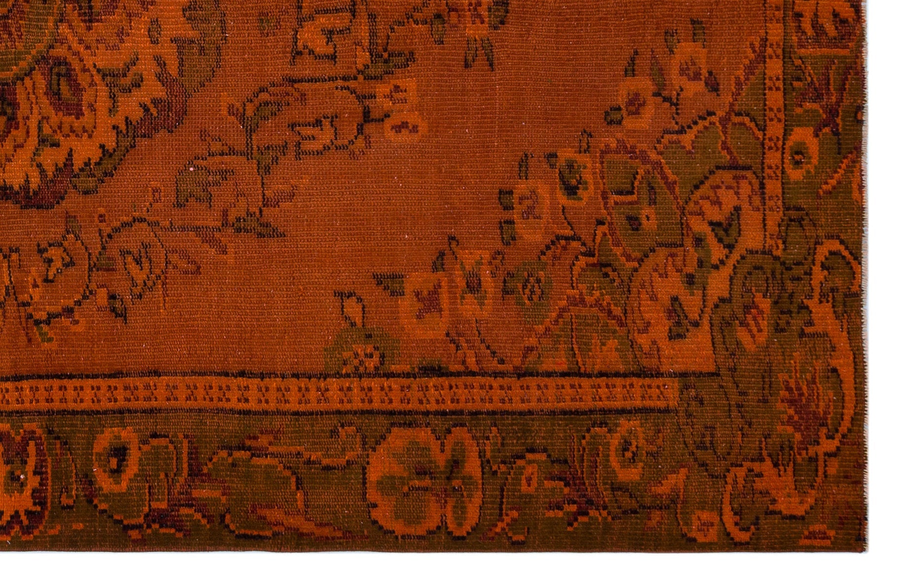 Atina Orange Vintage Wool Handmade Area Rug 5'7" x 8'6"