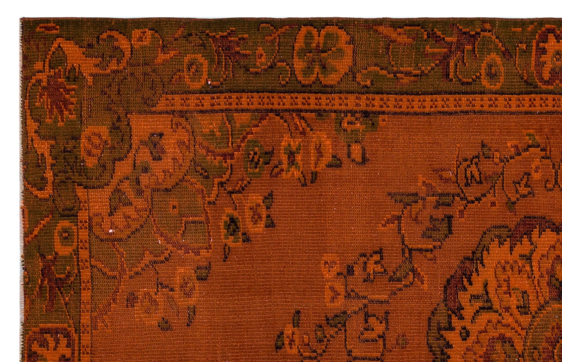 Atina Orange Vintage Wool Handmade Area Rug 5'7" x 8'6"