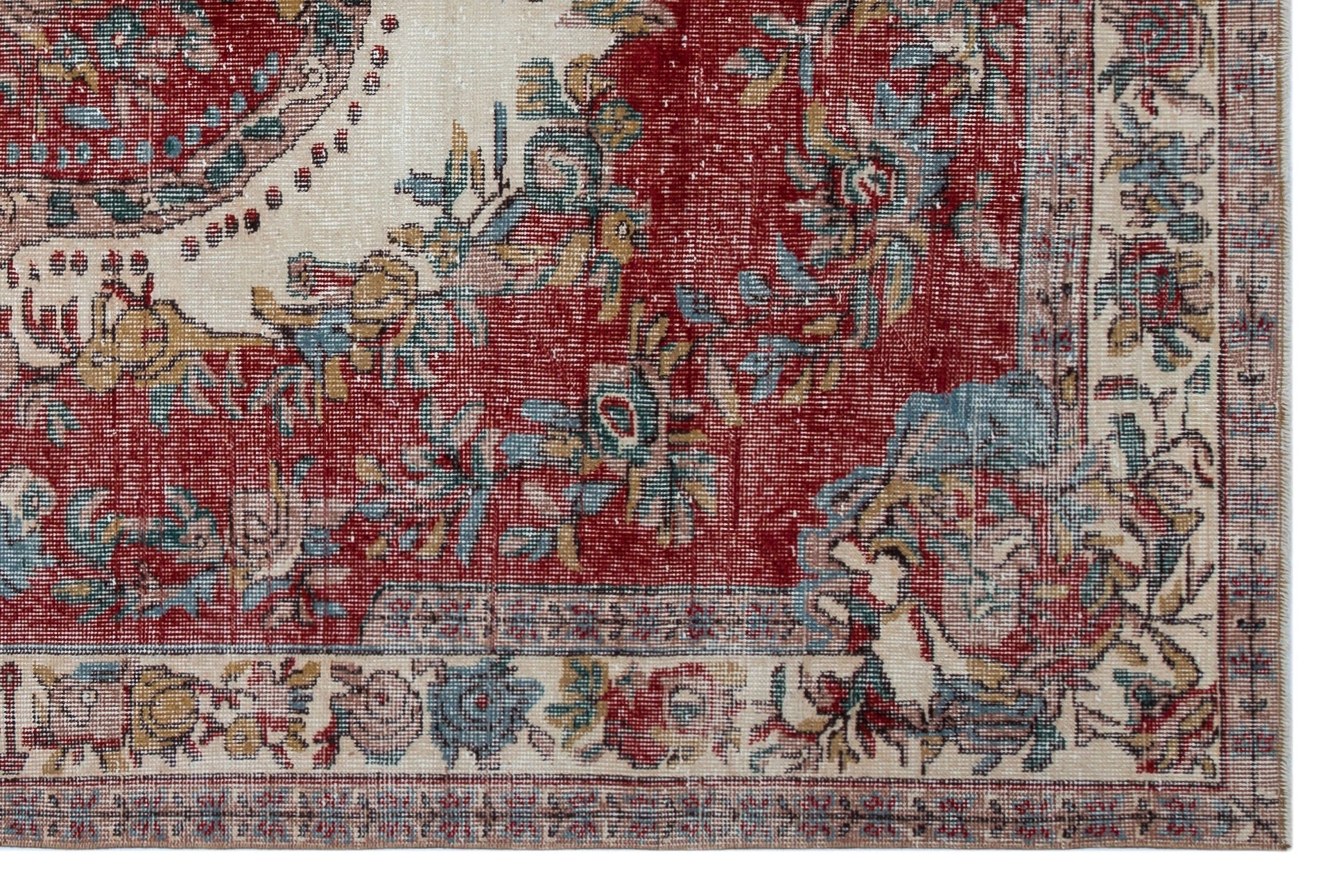 Atina Red Vintage Wool Handmade Area Rug 5'10" x 8'11"