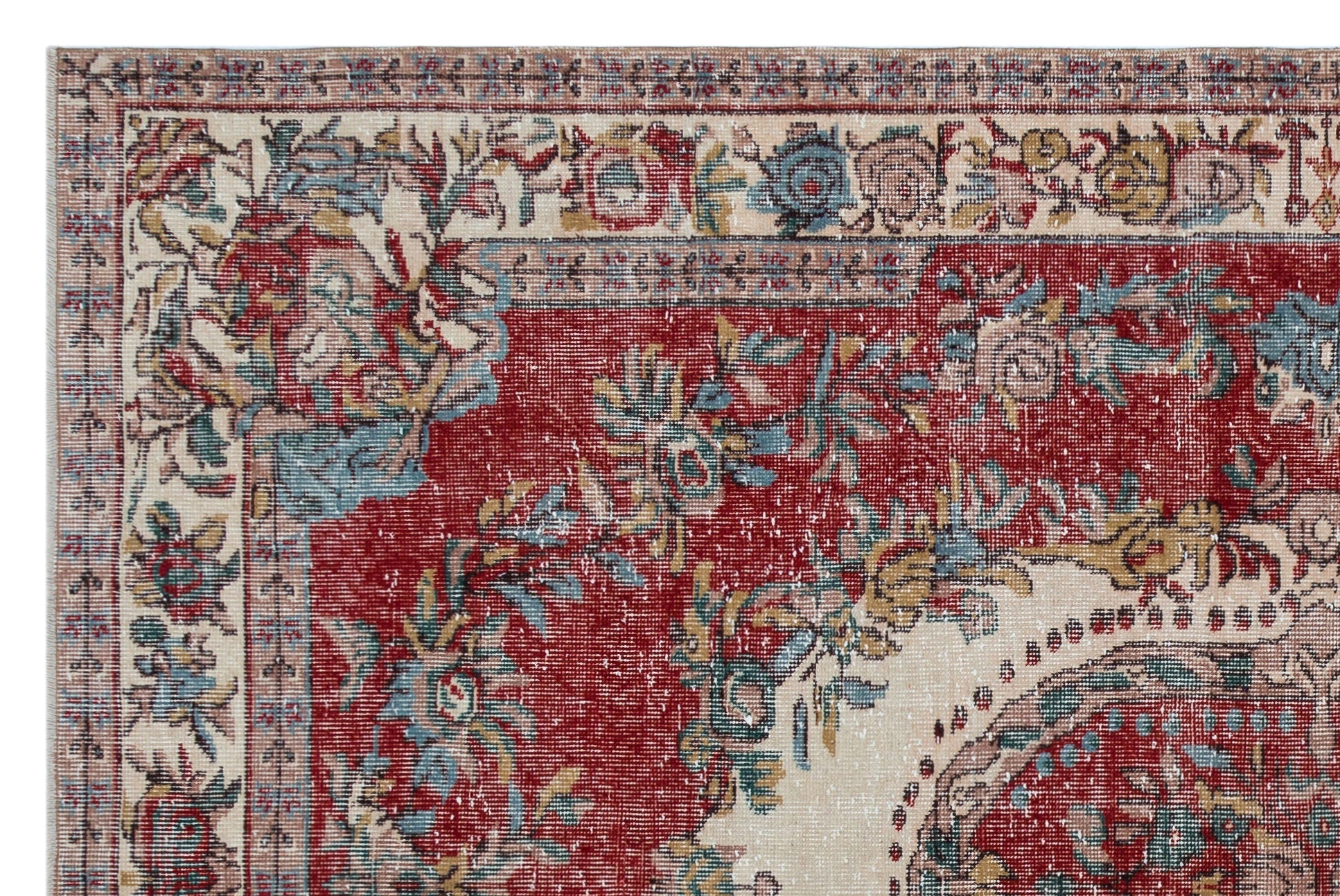 Atina Red Vintage Wool Handmade Area Rug 5'10" x 8'11"