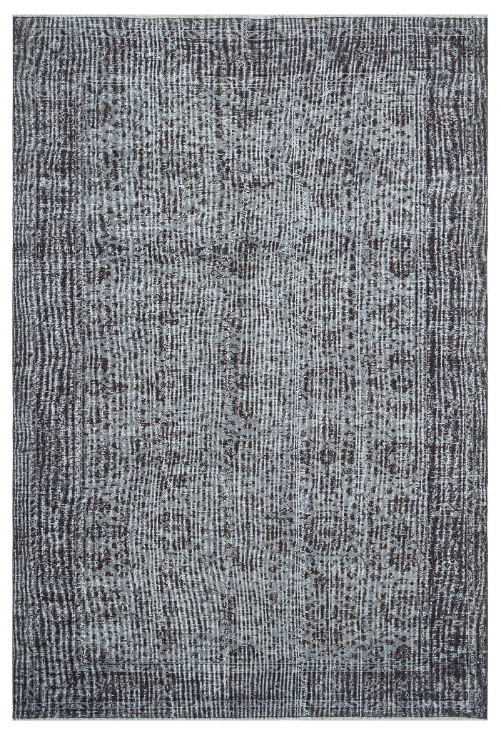Atina Grey Vintage Wool Handmade Area Rug 6'2" x 9'4"