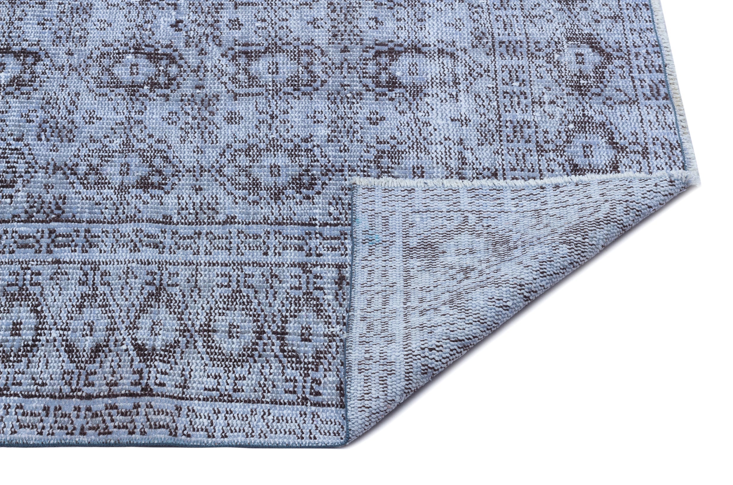 Atina Blue Vintage Wool Handmade Area Rug 6'3" x 9'3"