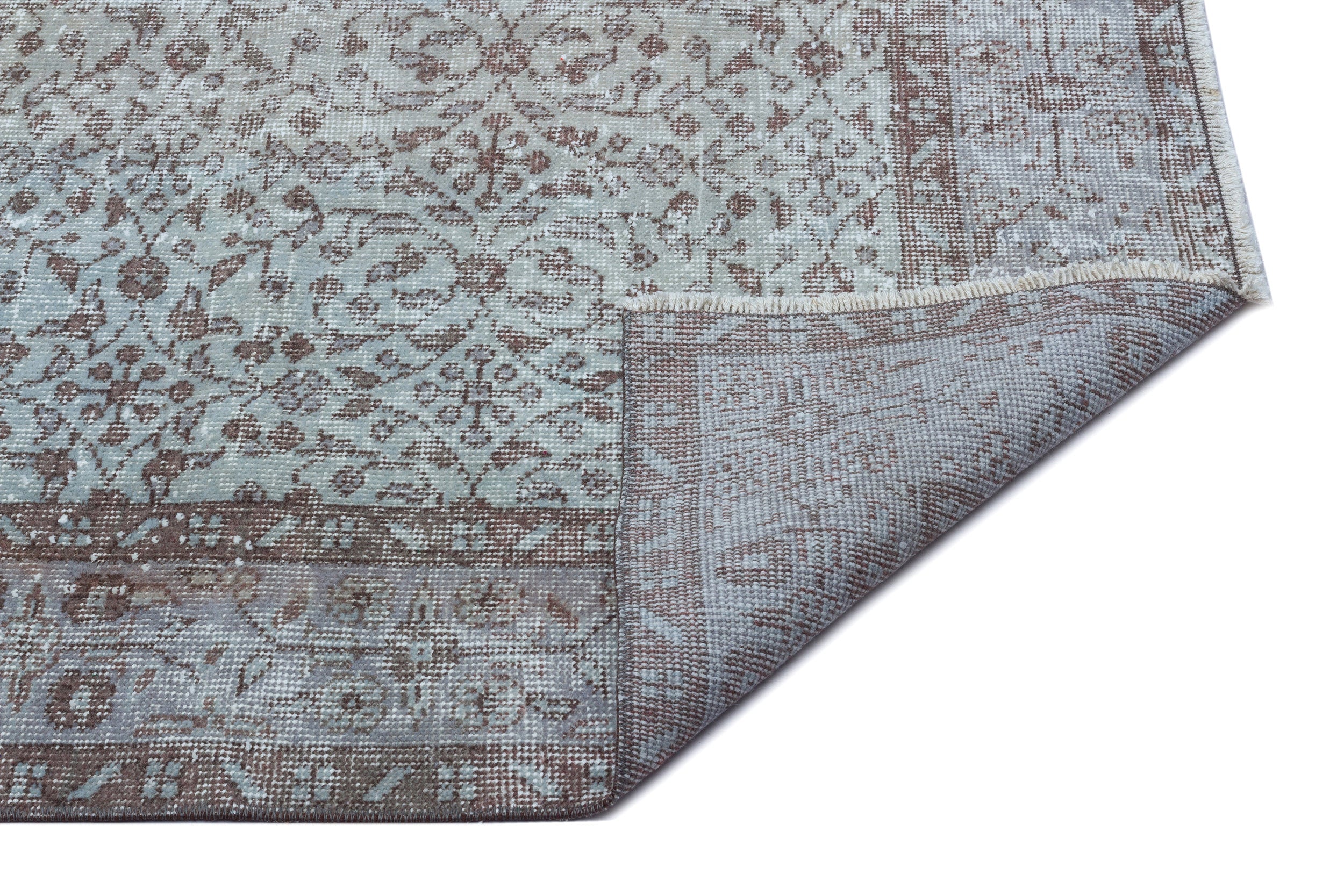 Atina Blue Vintage Wool Handmade Area Rug 5'0" x 8'3"