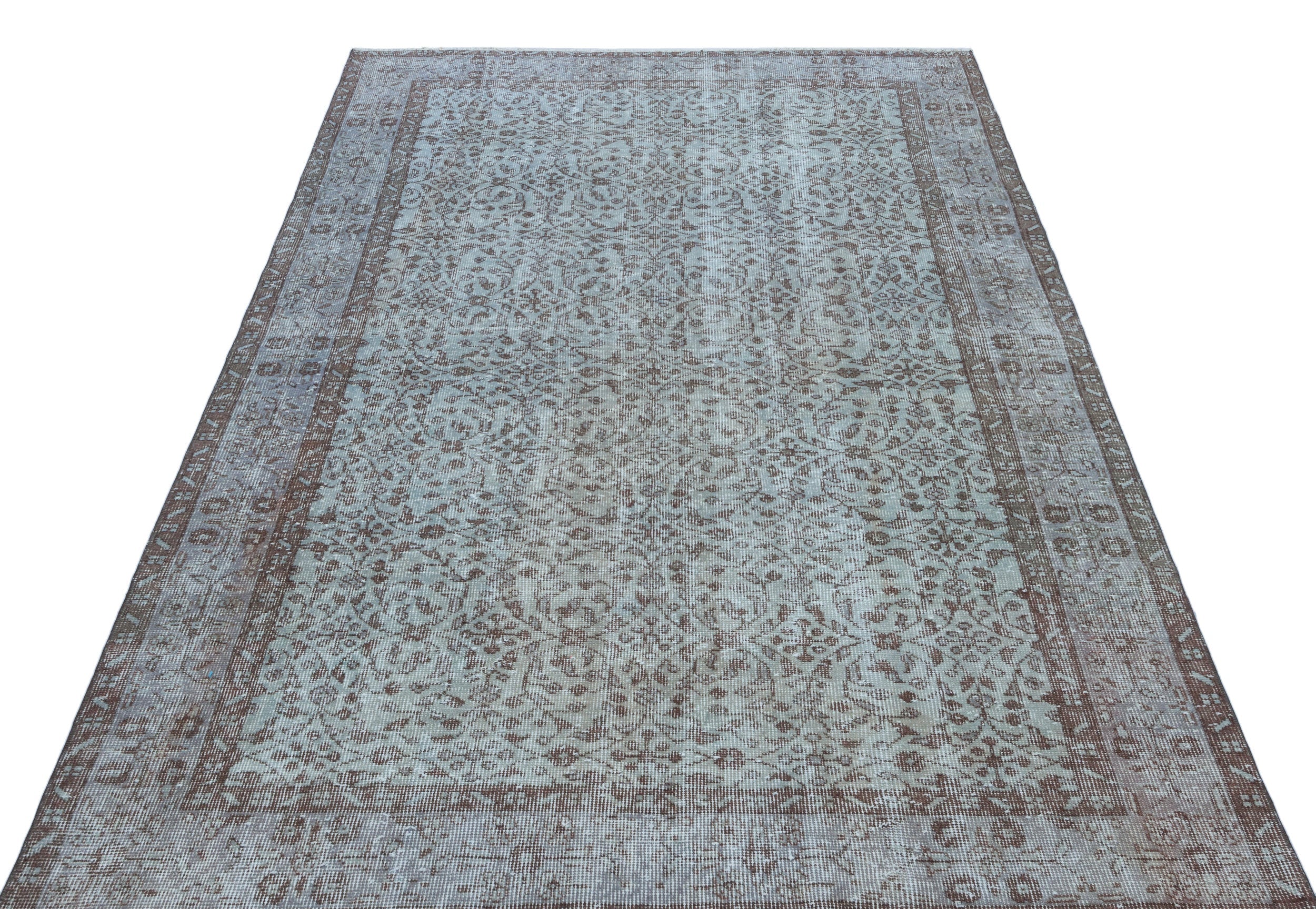 Atina Blue Vintage Wool Handmade Area Rug 5'0" x 8'3"