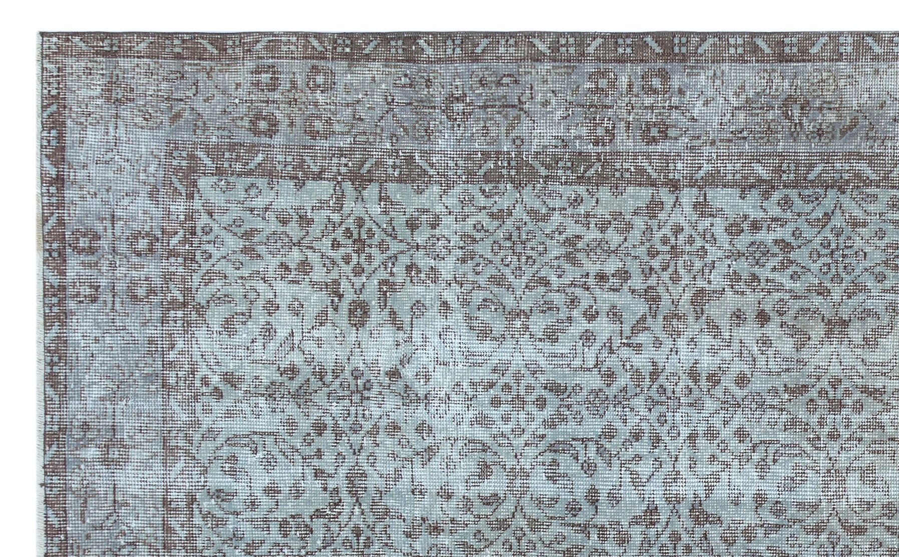 Atina Blue Vintage Wool Handmade Area Rug 5'0" x 8'3"