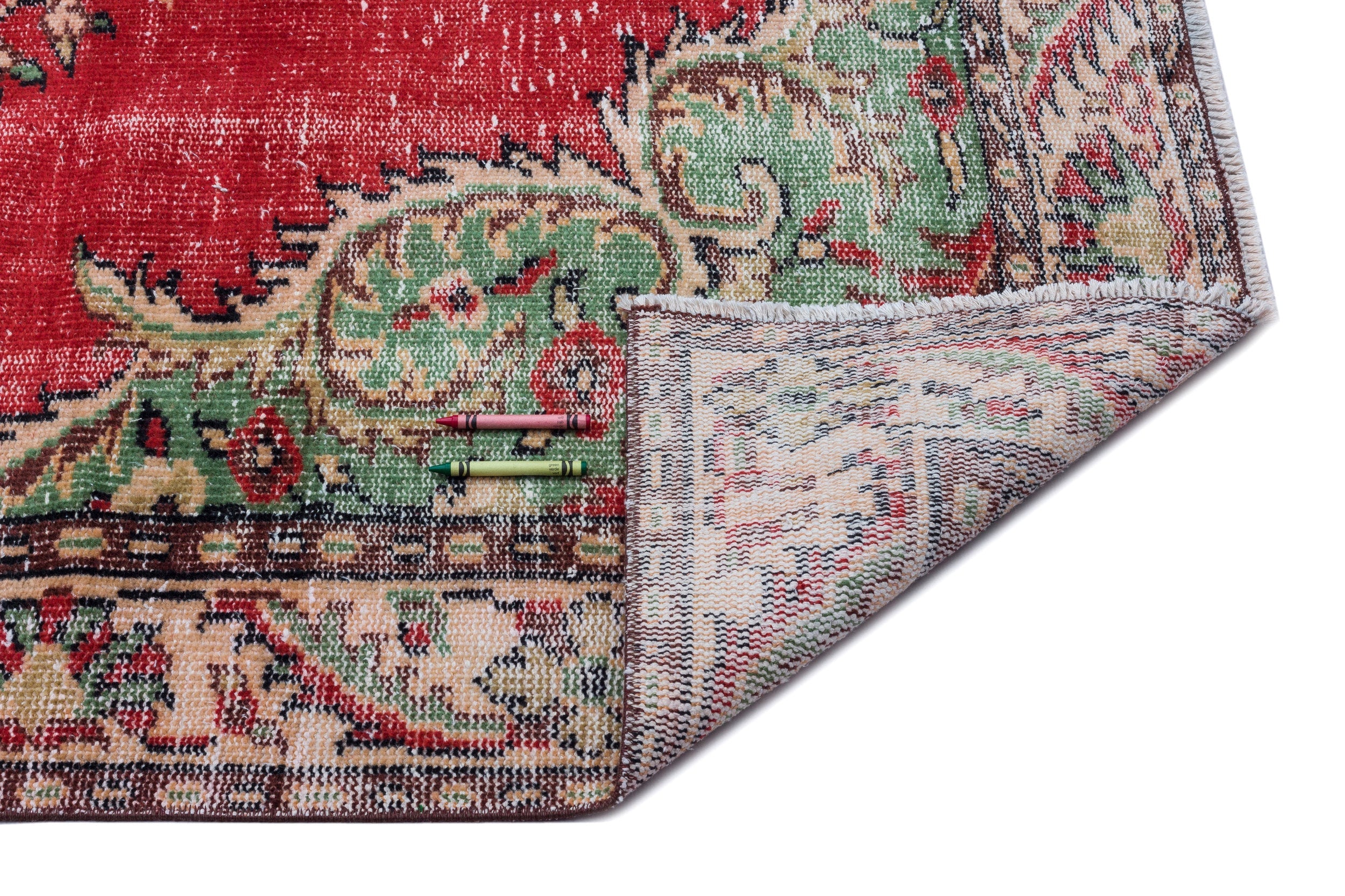 Atina Red Vintage Wool Handmade Area Rug 6'0" x 9'3"