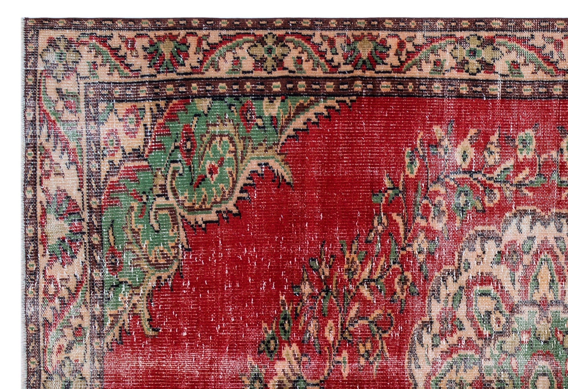 Atina Red Vintage Wool Handmade Area Rug 6'0" x 9'3"