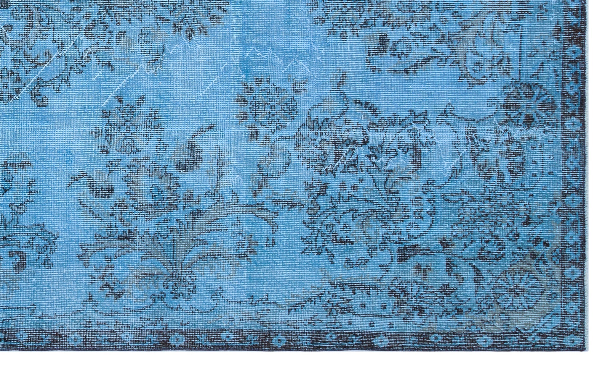 Atina Blue Vintage Wool Handmade Area Rug 5'10" x 9'7"